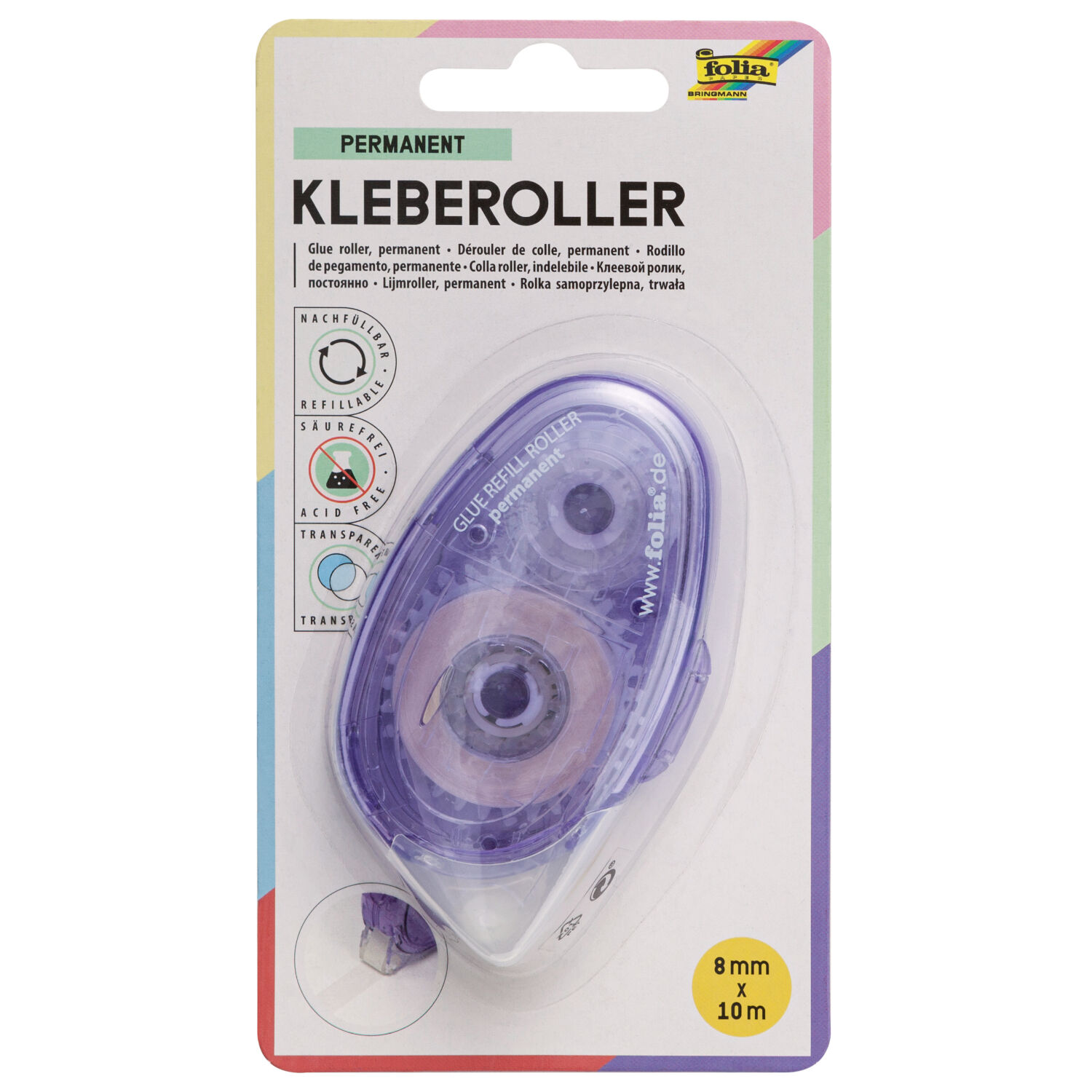 Kleberoller, 8mmx10m, permanent