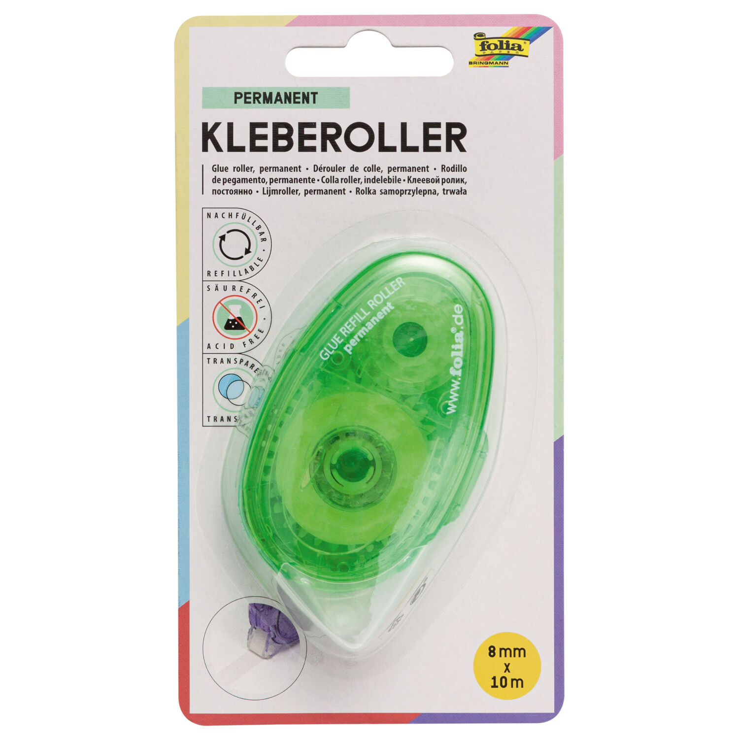 Kleberoller, 8mmx10m, permanent Bild 2