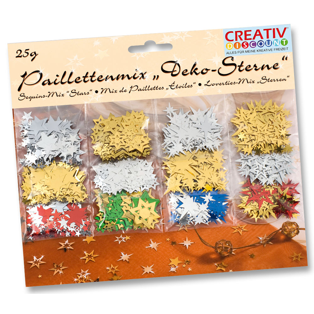 Pailletenmix Deko-Sterne, 25g