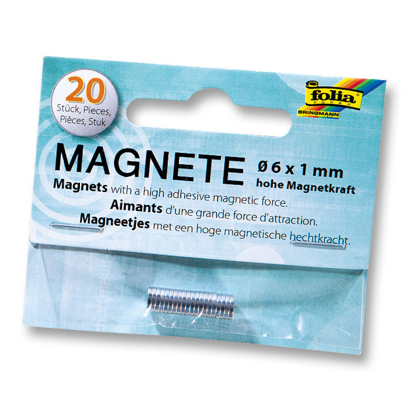 Magnete,  6 mm x 1 mm, 20 Stck