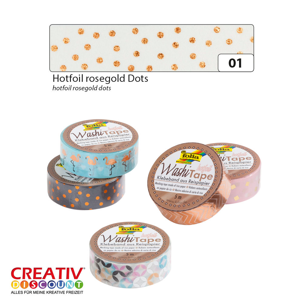 Washi Tape Klebeband, HOTFOIL rosegold Dots