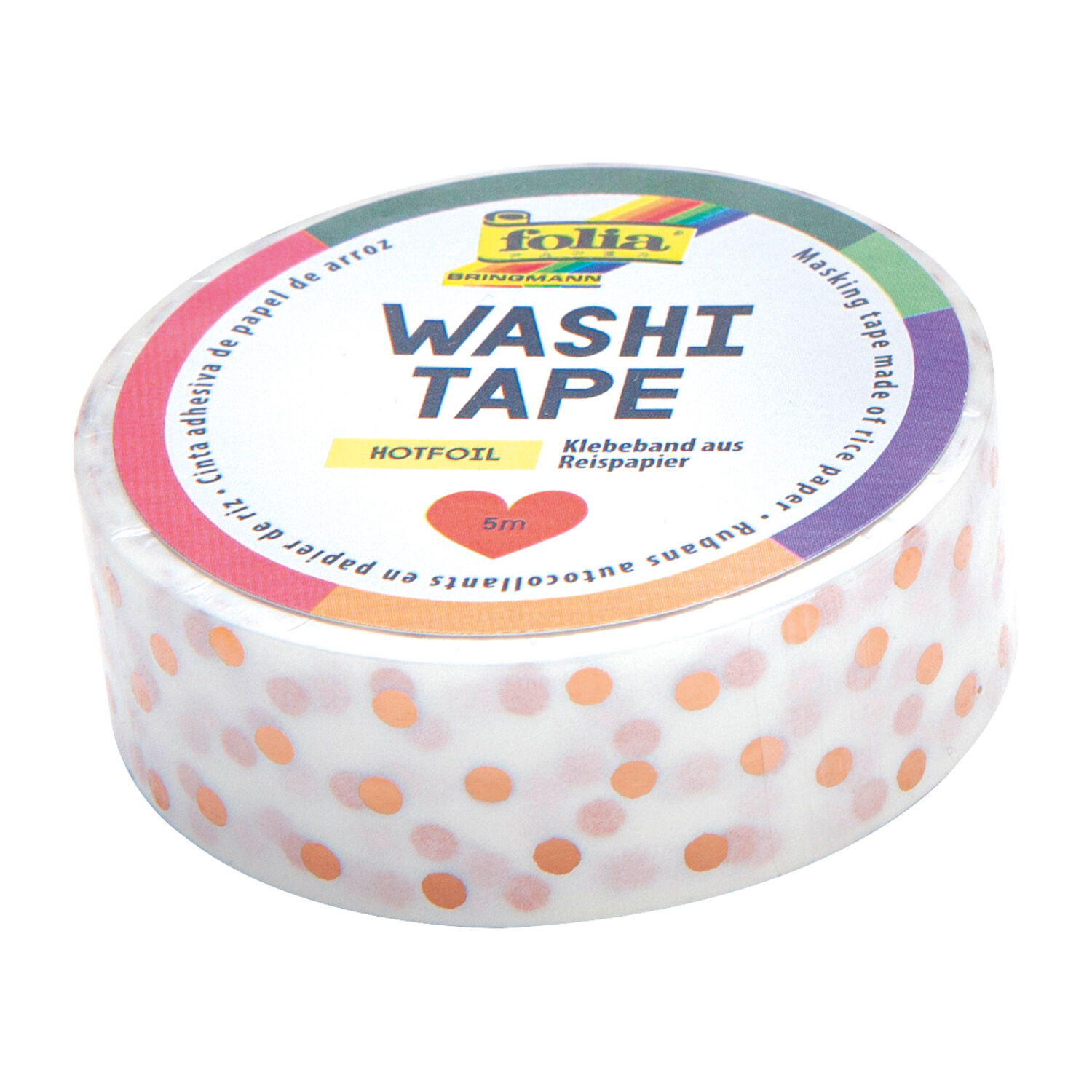Washi Tape Klebeband, HOTFOIL rosegold Dots