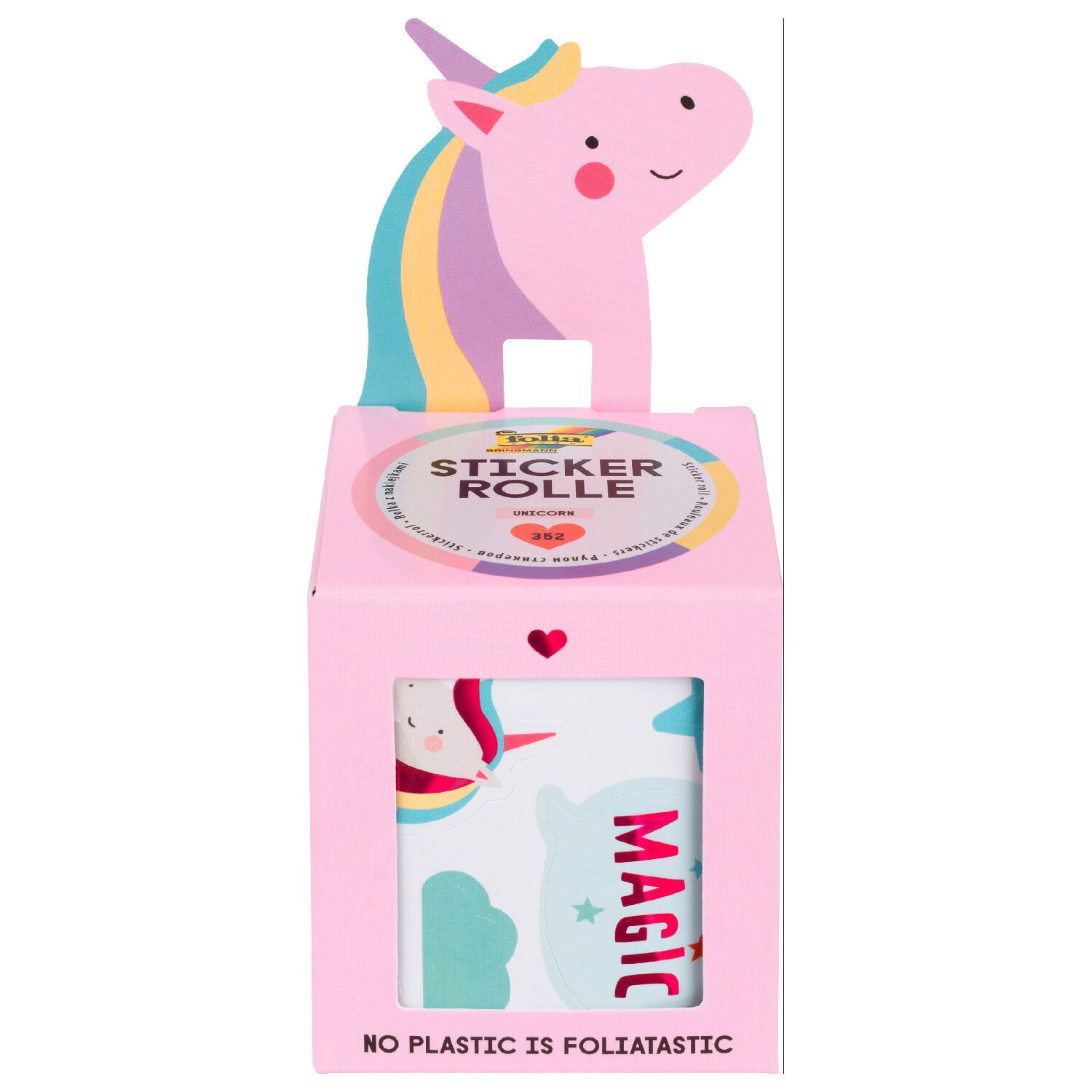 Stickerrolle Einhorn, 4m, 352 Sticker