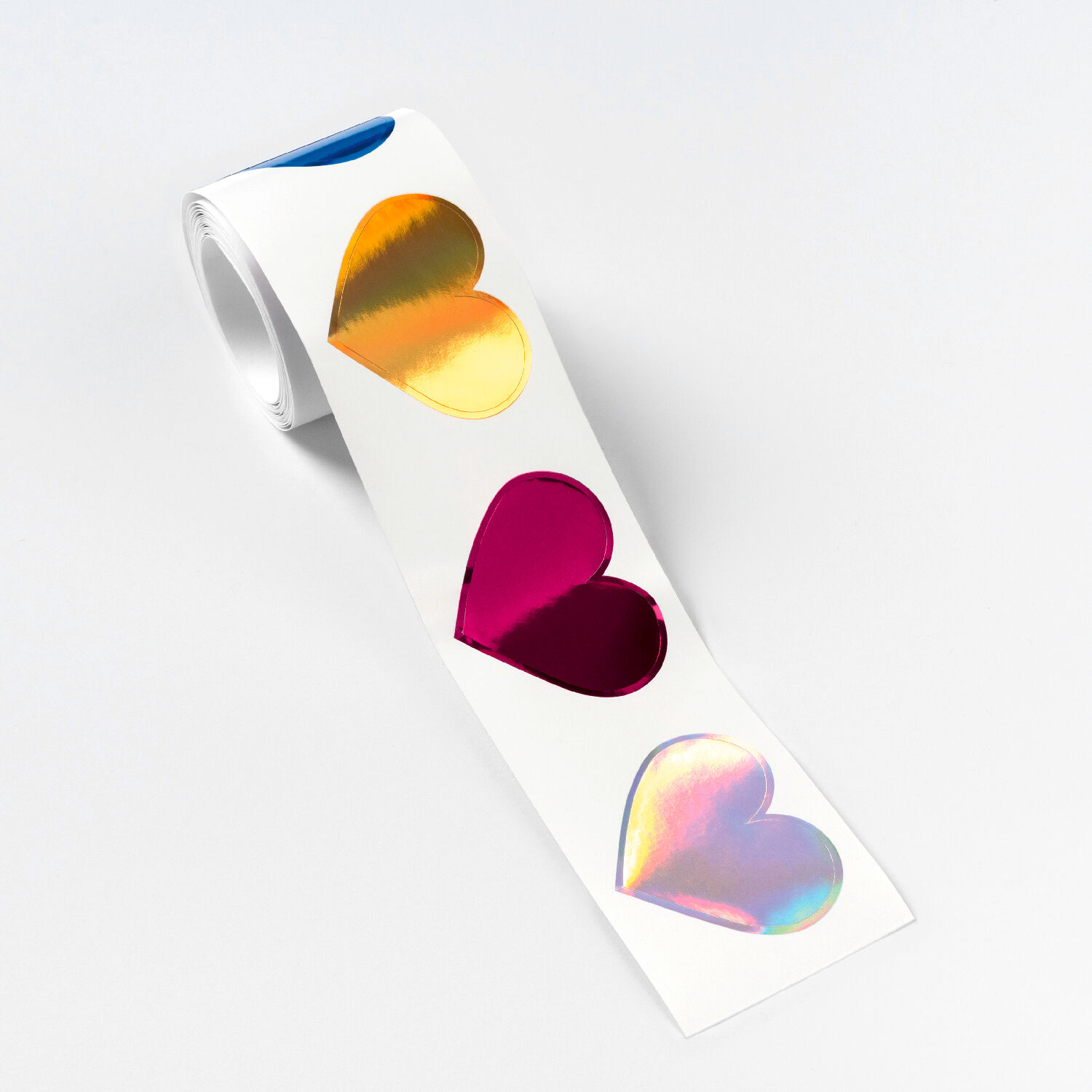 Stickerrolle Herzen, mit Metallic-Veredelung, 3m, 48 Sticker Bild 2