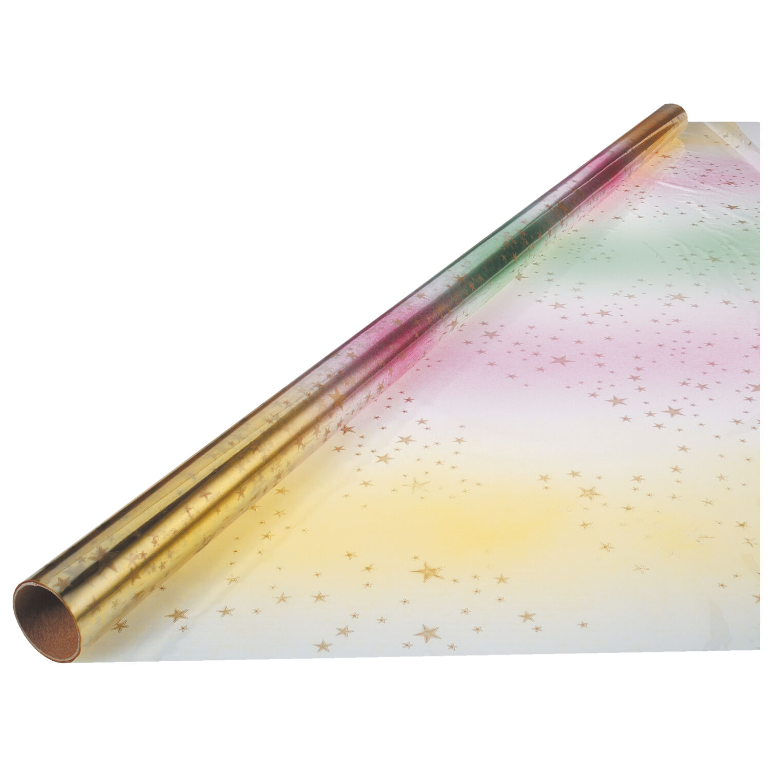 NEU Geschenkfolie Stars Rainbow / Sterne Regenbogen, 75 cm x 3 m Bild 3