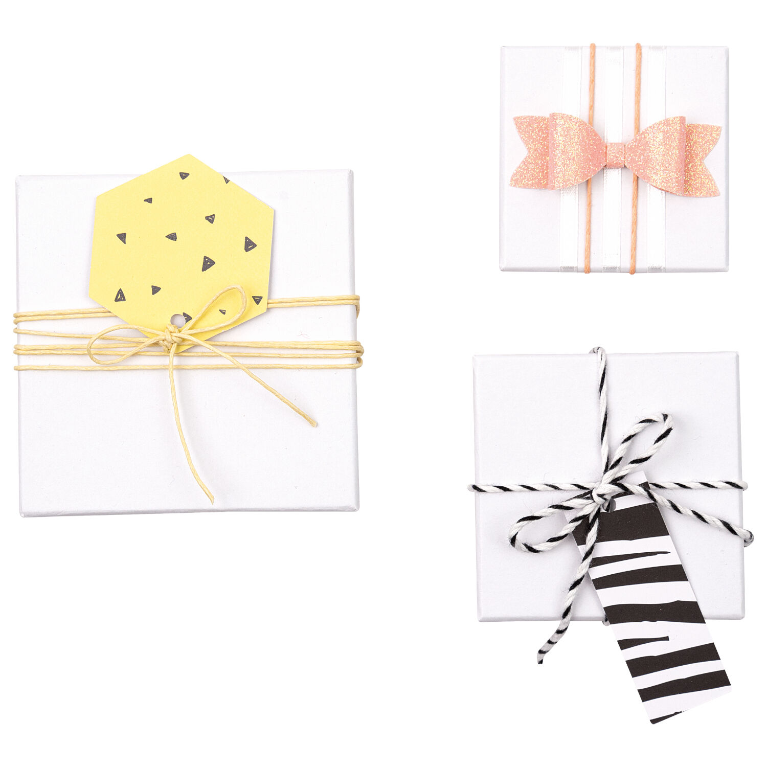 Geschenkboxen-Set 12 tlg. Eckig, wei, PREISHIT Bild 4