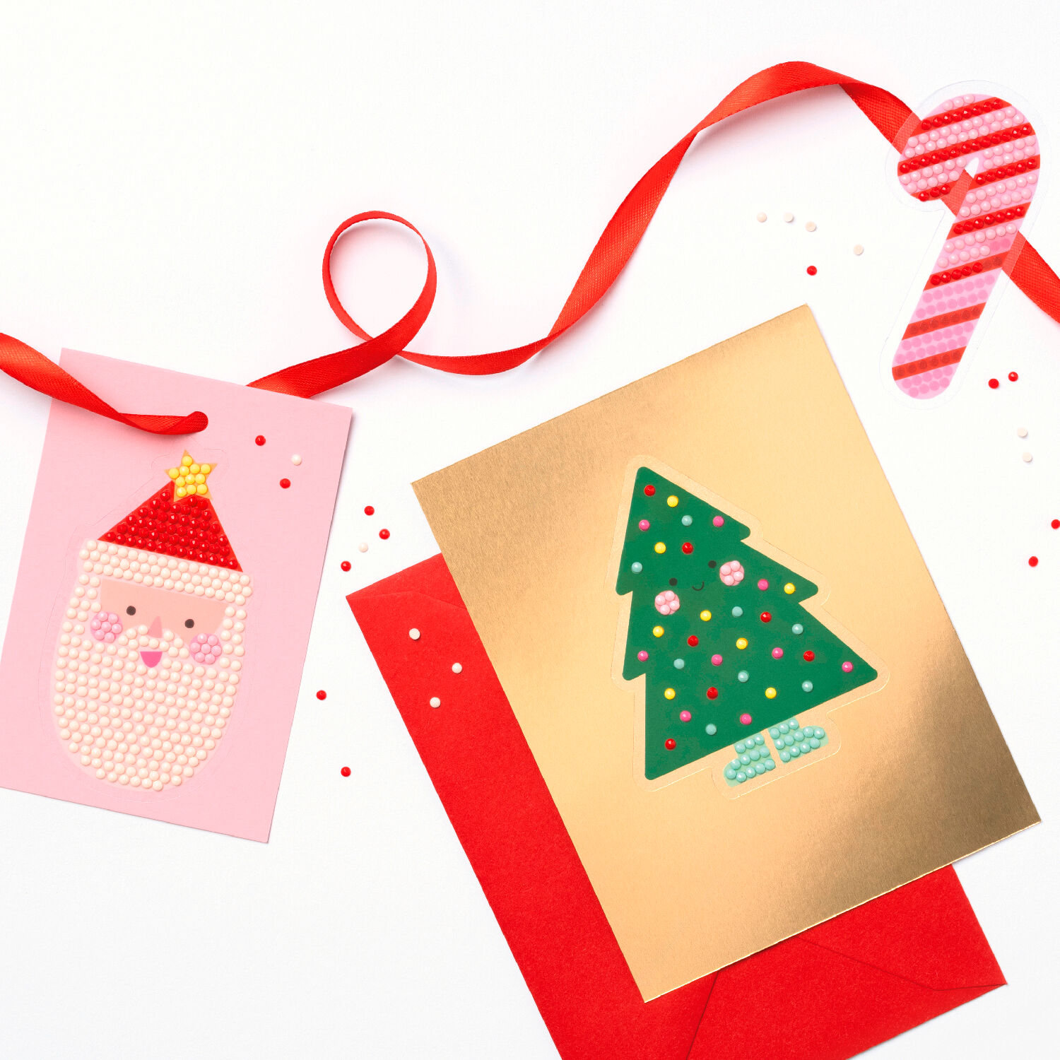 Diamond Painting Set Christmas, Komplettset fr 6 Sticker, inkl. Zubehr & Anleitung Bild 5