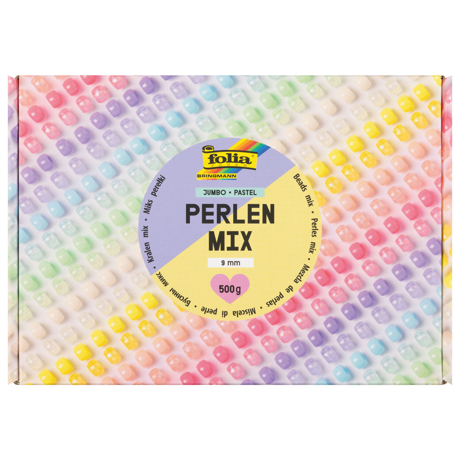Kunststoff-Perlen Mix PASTEL, Jumbo Pack, 500g farbig sortiert