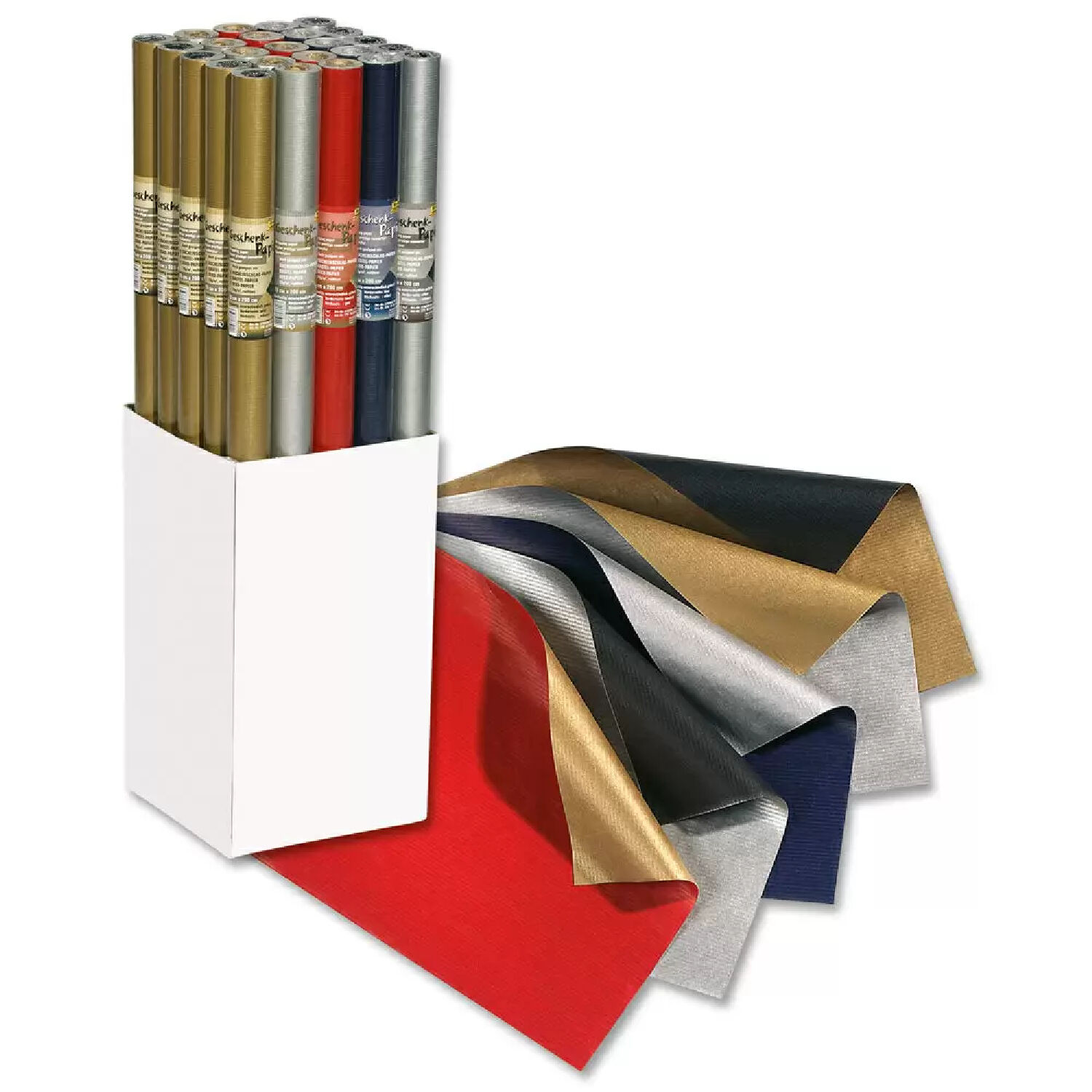 Geschenkpapier Weihnachten 70x200cm silber-schwarz