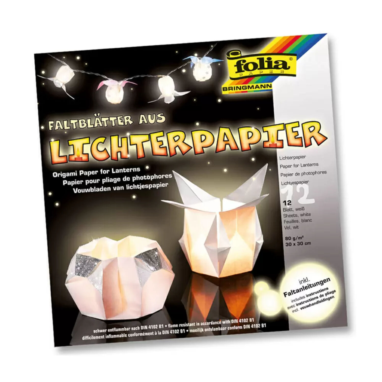 Lichterpapier, 30x30cm, 12 Blatt, 80g/m