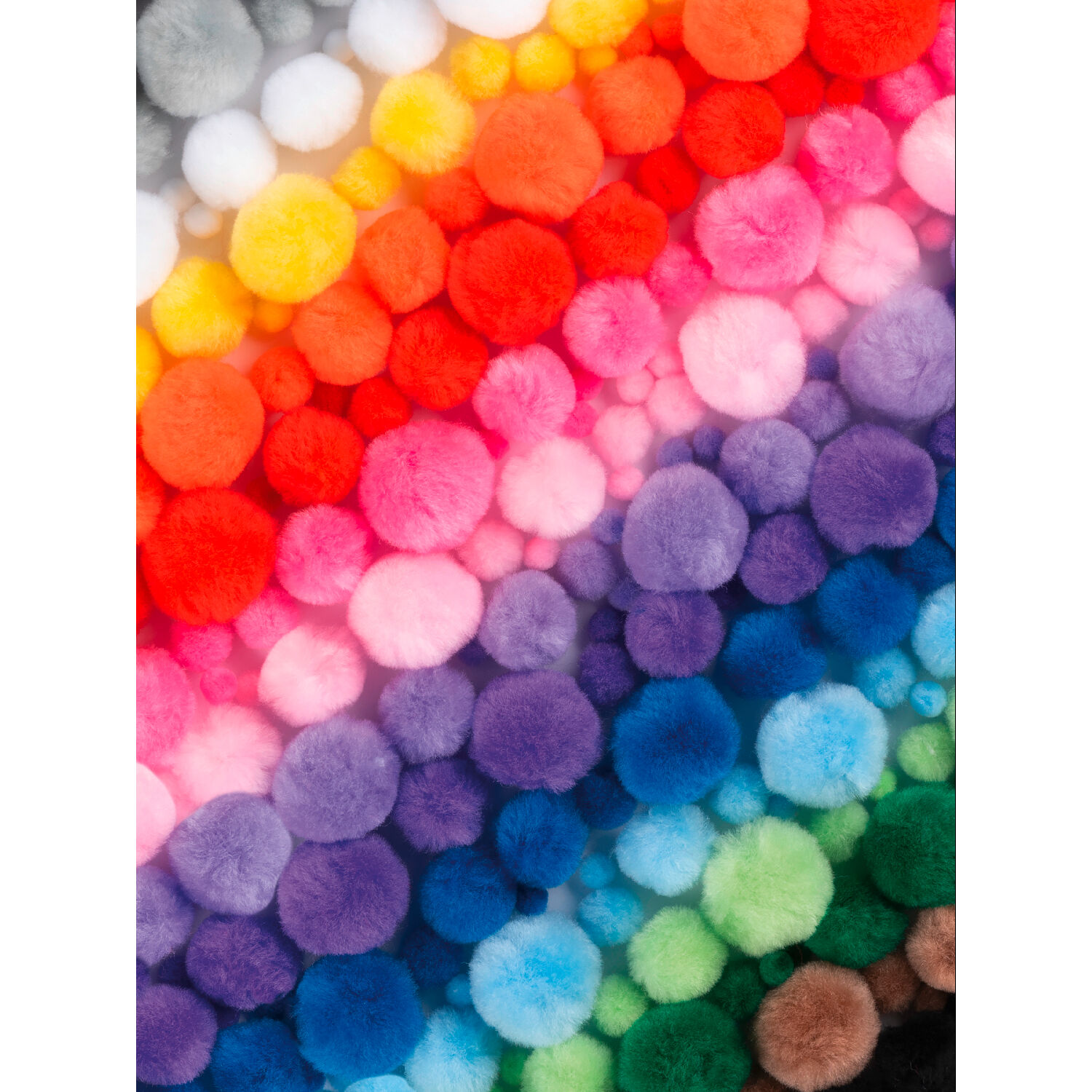 Pompons Mix Jumbo Bunt, 200g,  1/2/3/4cm, farbig sortiert Bild 4