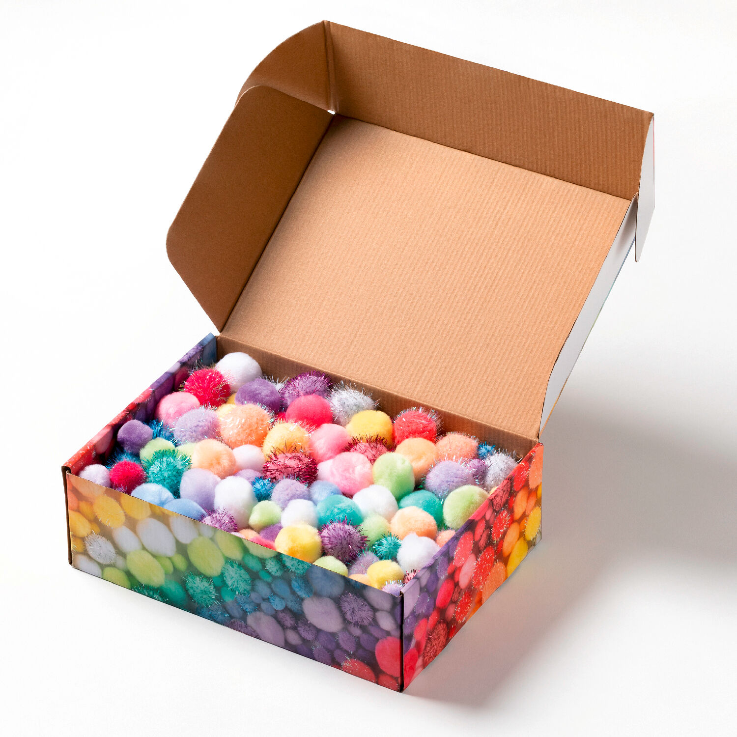 Pompons Mix Box Jumbo Pastell, 300g, ca. 900 Stck,  1,5-4cm, farbig sortiert Bild 2