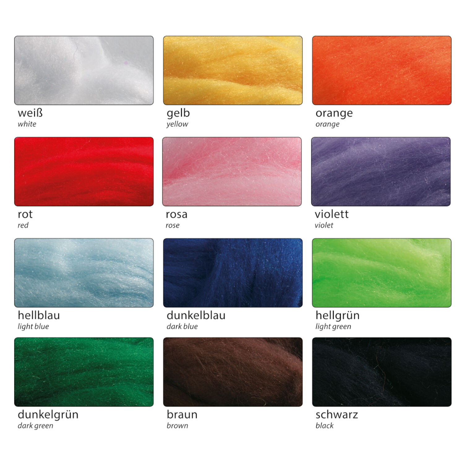 NEU Filzwolle / Mrchenwolle Set Rainbow, 12 Farben sortiert, 350 g Bild 2