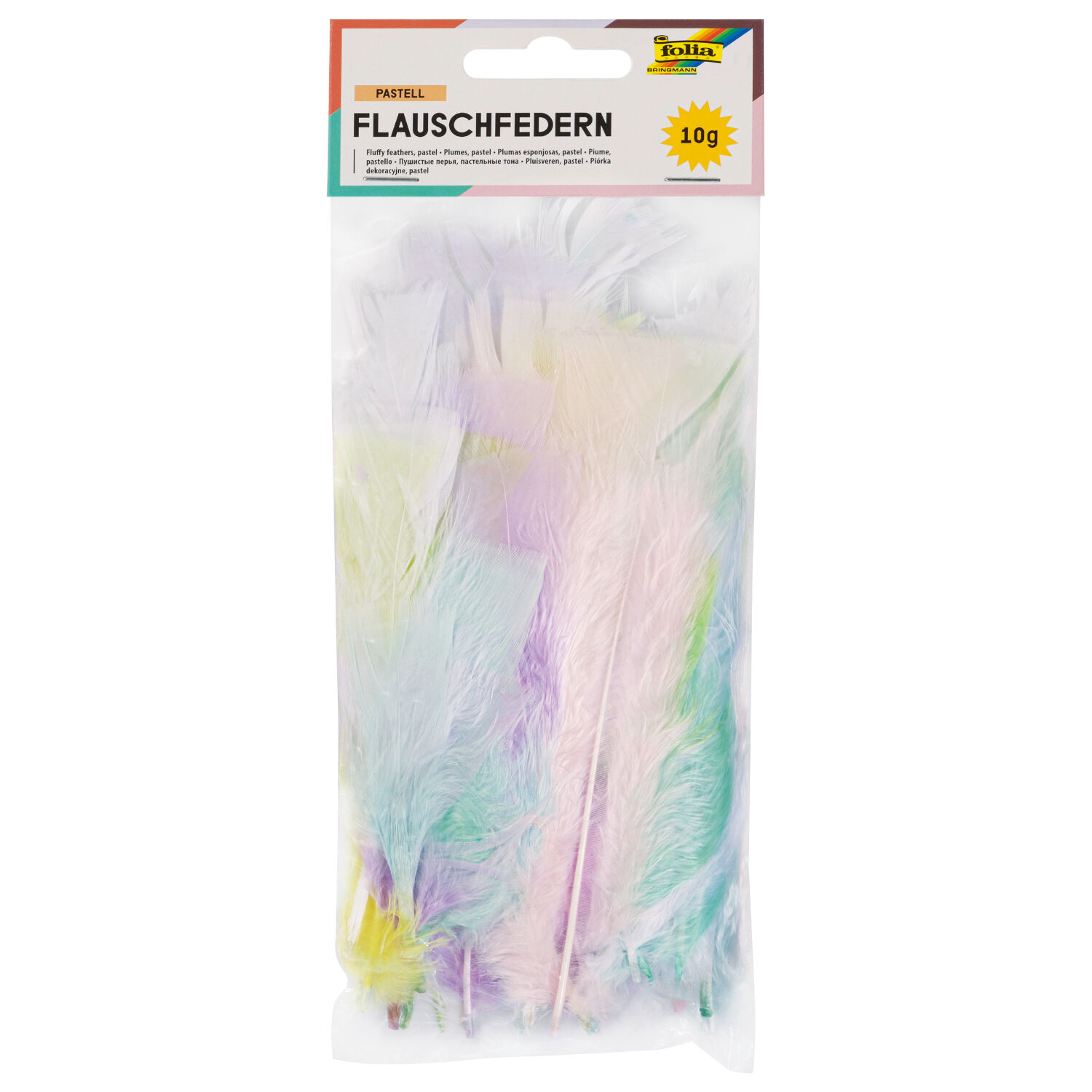 Flauschfedern, Pastellfarben-Mix, 10 g