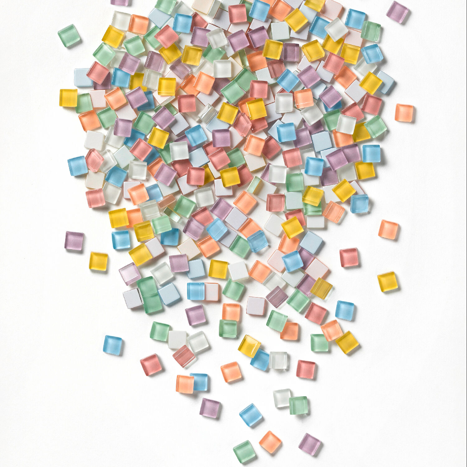 Mosaik-Glassteine Pastell, 10x10mm, 300 Stck, ca. 240g, farbig sortiert Bild 3