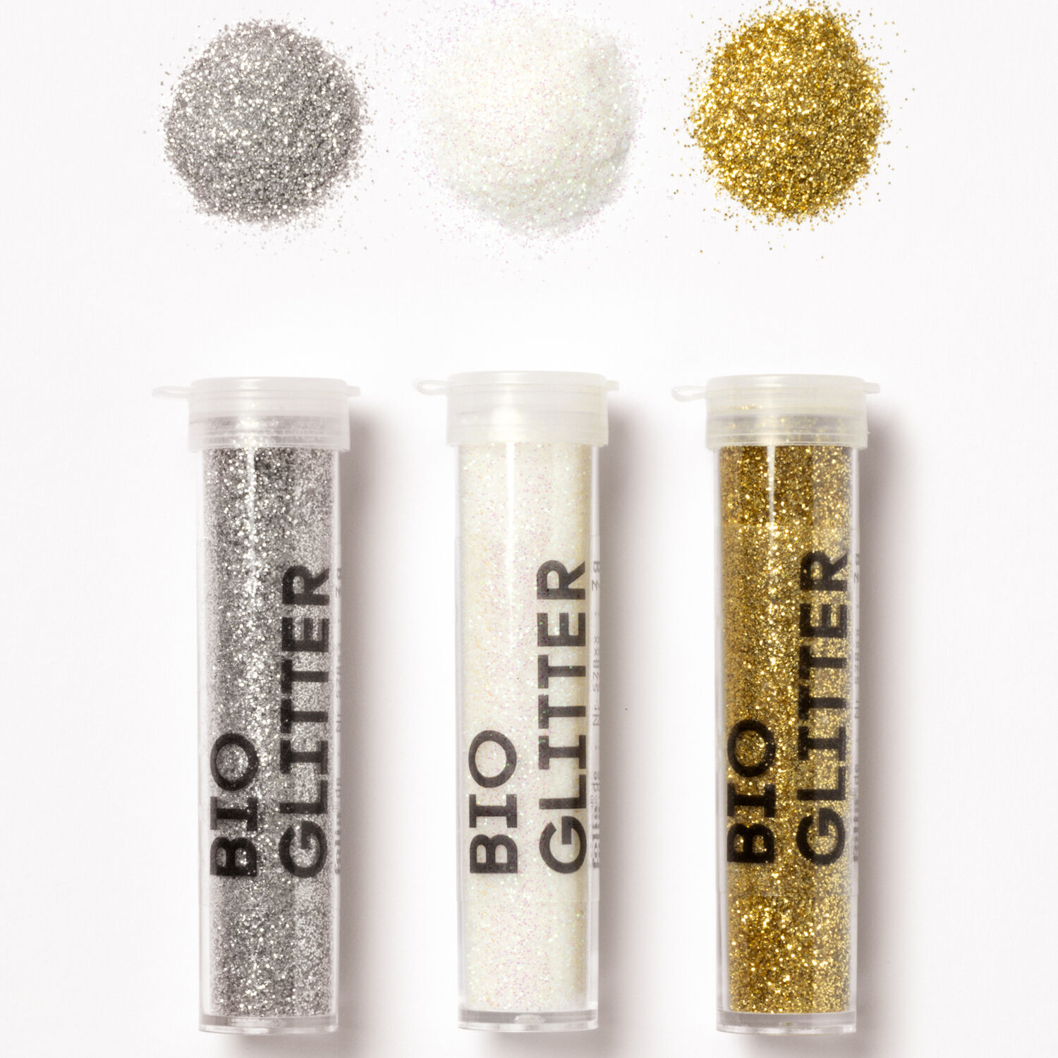 NEU Organic Bio Glitter Mix Stardust, 5x 7g, 2x gold, 2x silber, 1x wei irisierend Bild 3