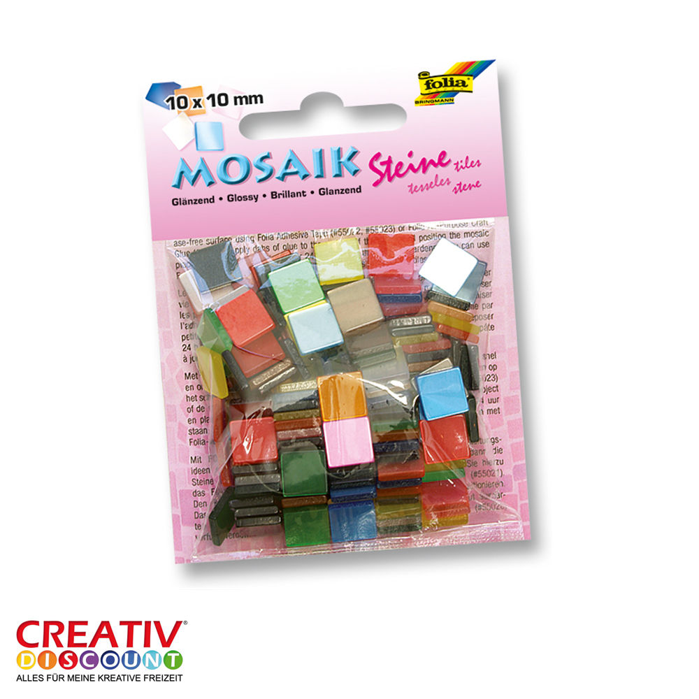 Mosaik Kunstharz Glnzend 10x10mm 45g sortiert