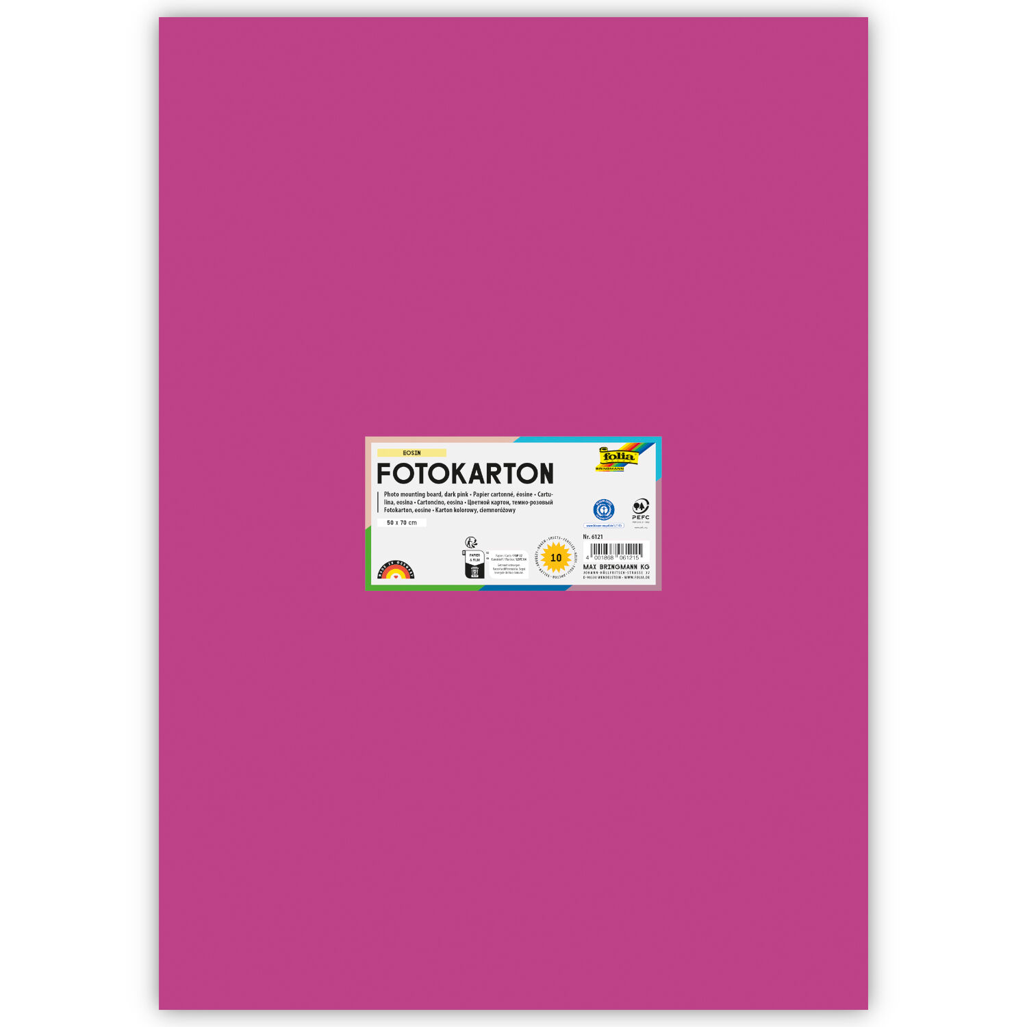 Fotokarton 300g/qm 50x70 cm, Eosin, 1 Bogen