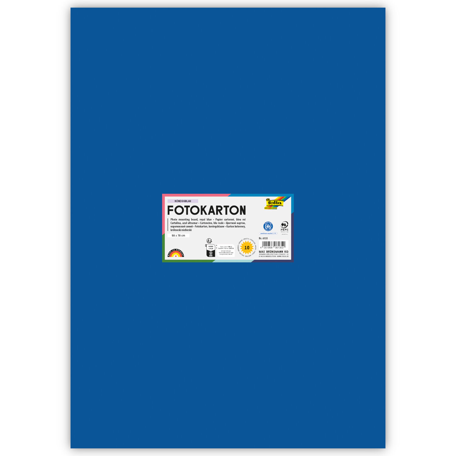 Fotokarton 300g/qm 50x70 cm, K�nigs-Blau, 1 Bogen