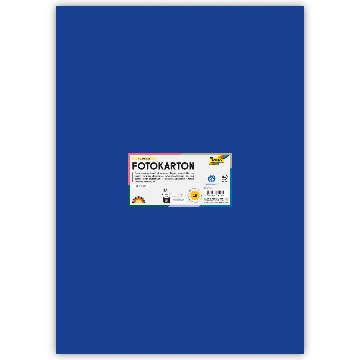 Fotokarton 300g/qm 50x70 cm, Ultramarin, 1 Bogen