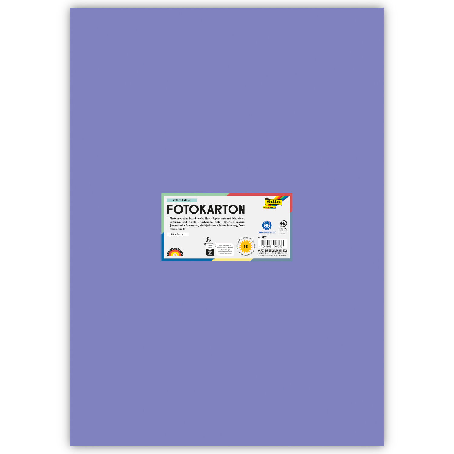 Fotokarton 300g/qm 50x70 cm, Veilchen-Blau, 1 Bogen