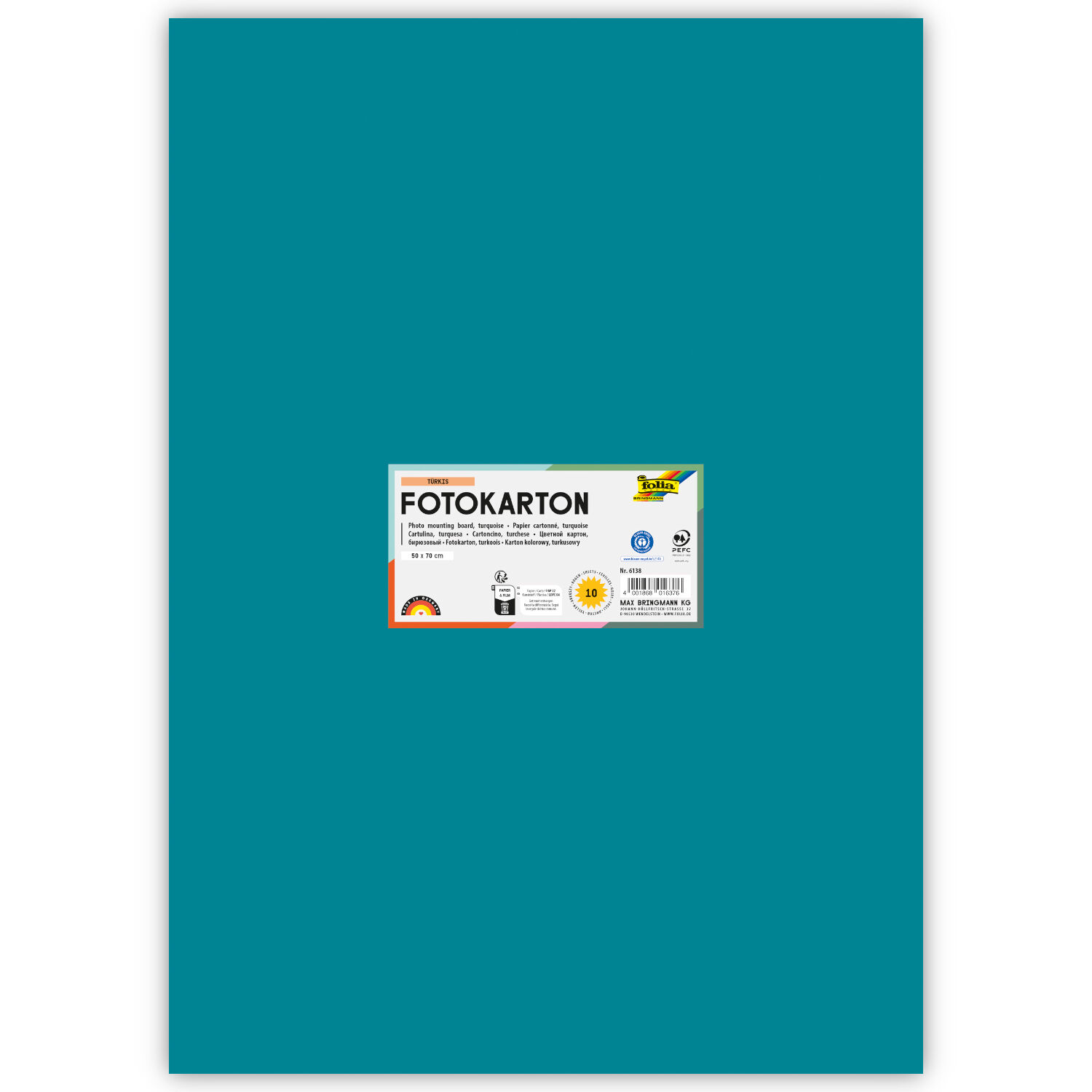 Fotokarton 300g/qm 50x70 cm, T�rkis, 1 Bogen