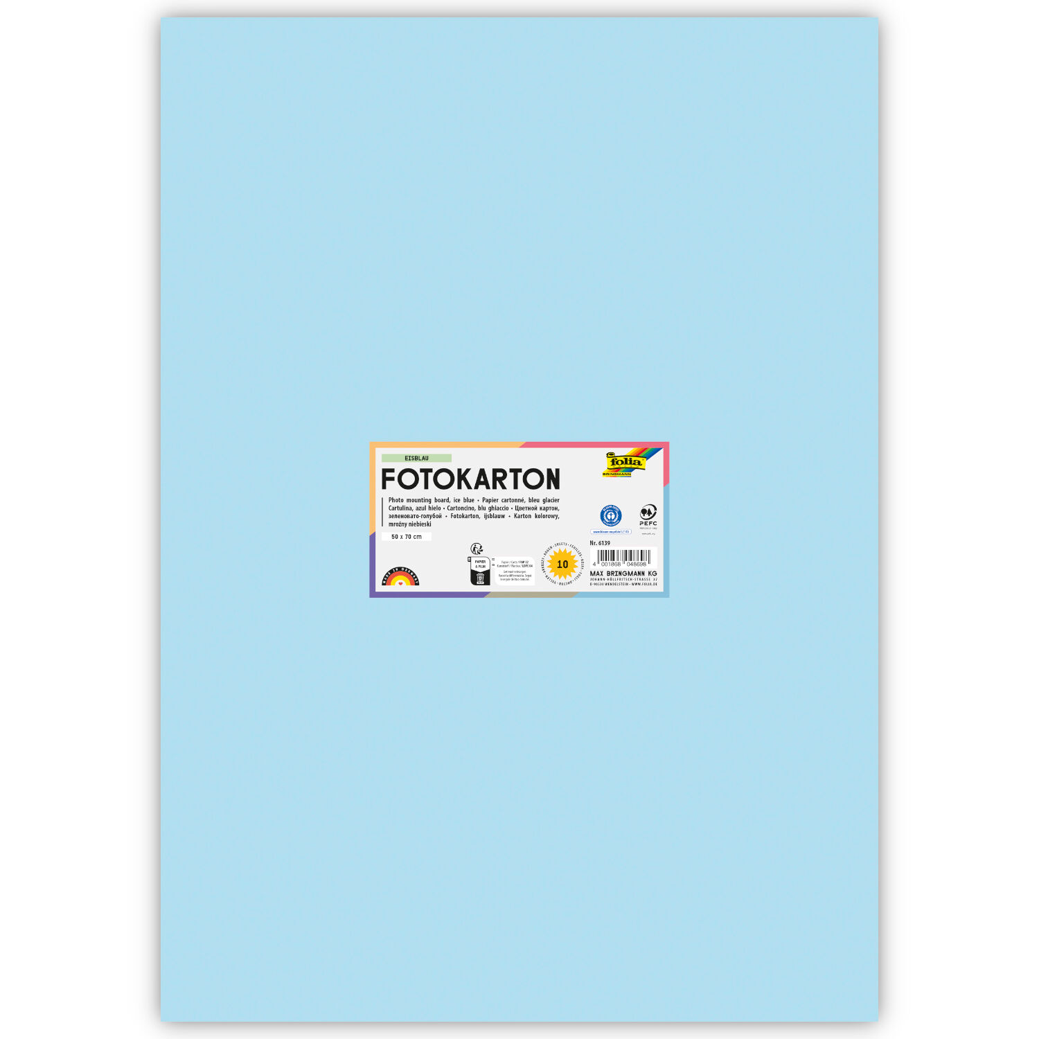 Fotokarton 300g/qm 50x70 cm, Eis-Blau, 1 Bogen