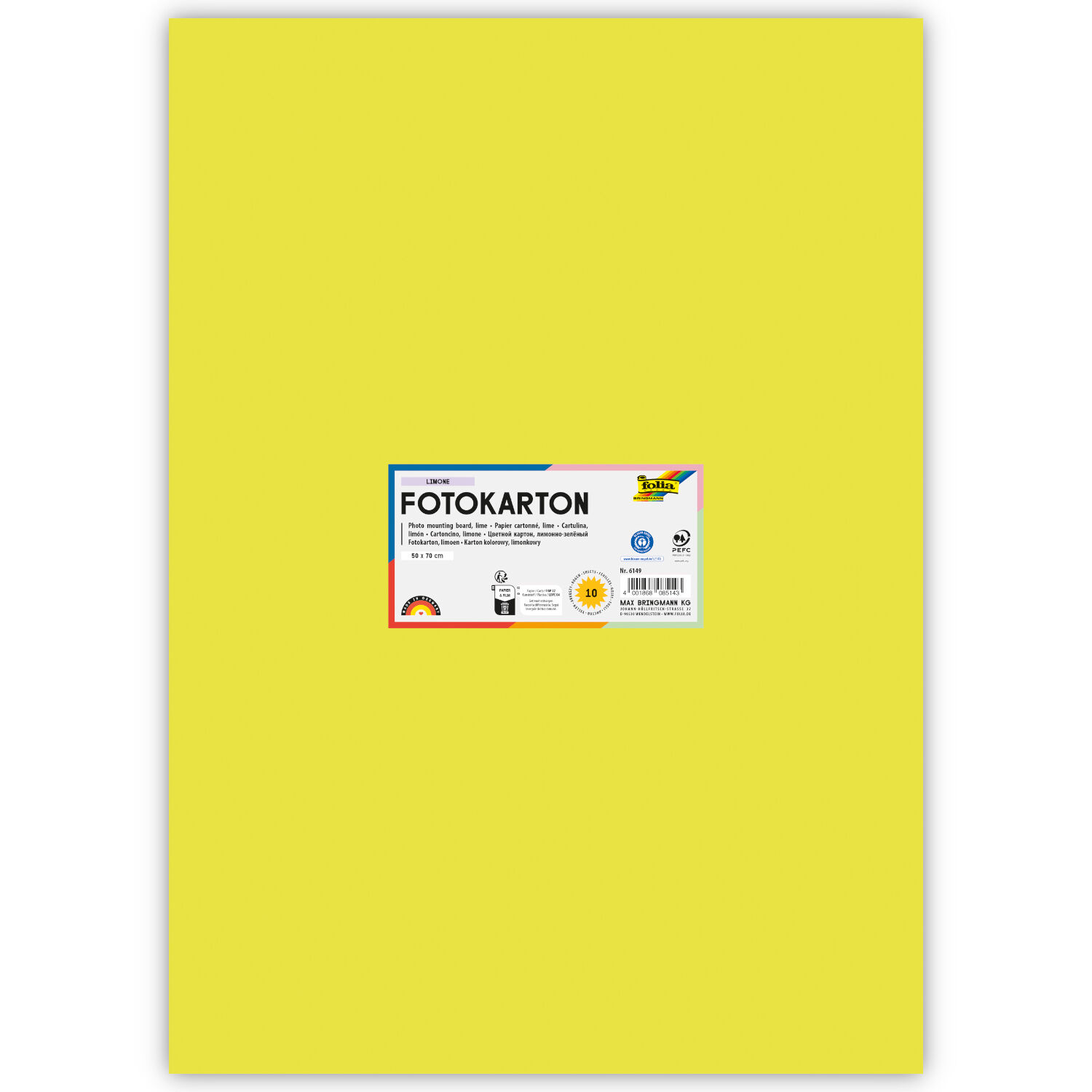 Fotokarton 300g/qm 50x70 cm, Limone, 1 Bogen