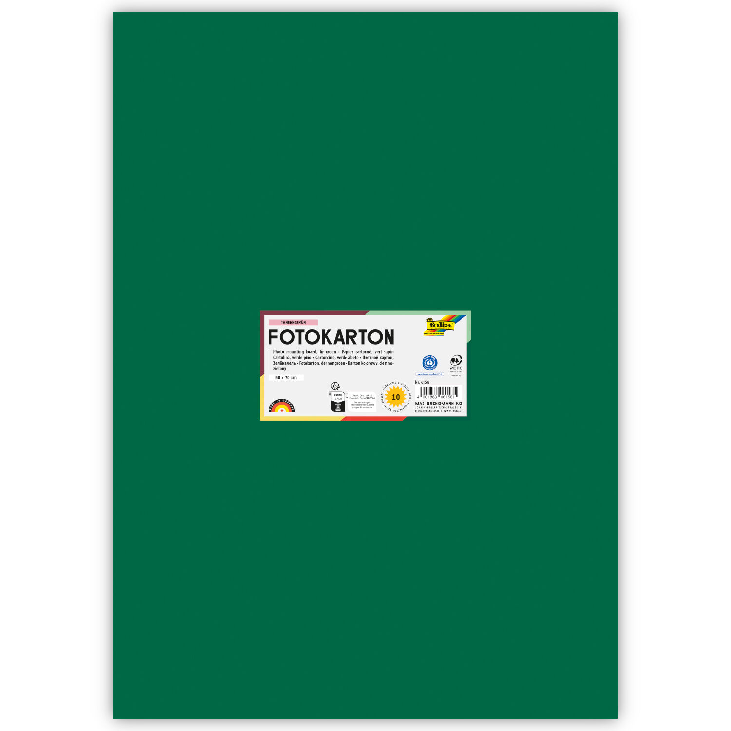 Fotokarton 300g/qm 50x70 cm, Tannen-Gr�n, 1 Bogen