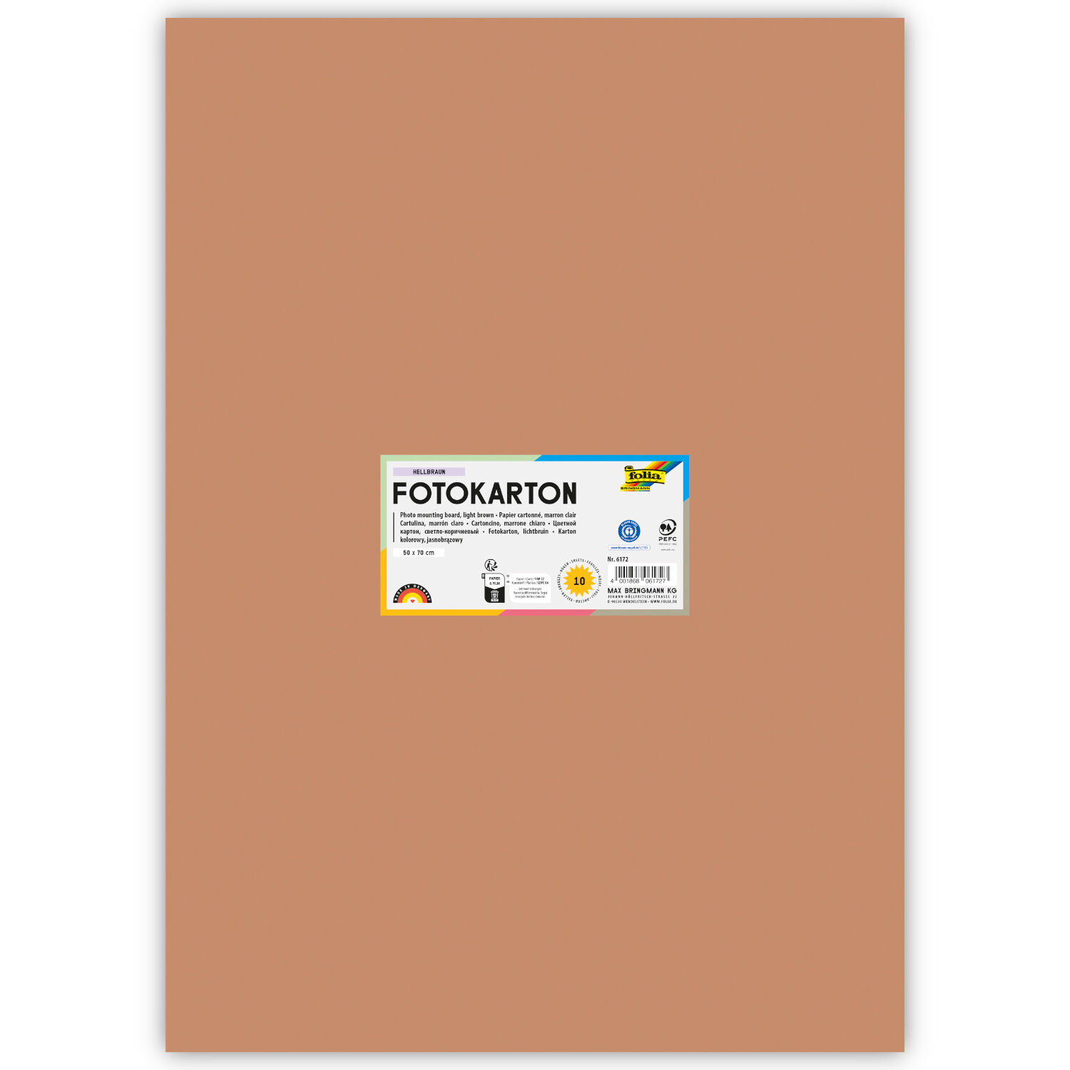 Fotokarton 300g/qm 50x70 cm, Hell-Braun, 1 Bogen