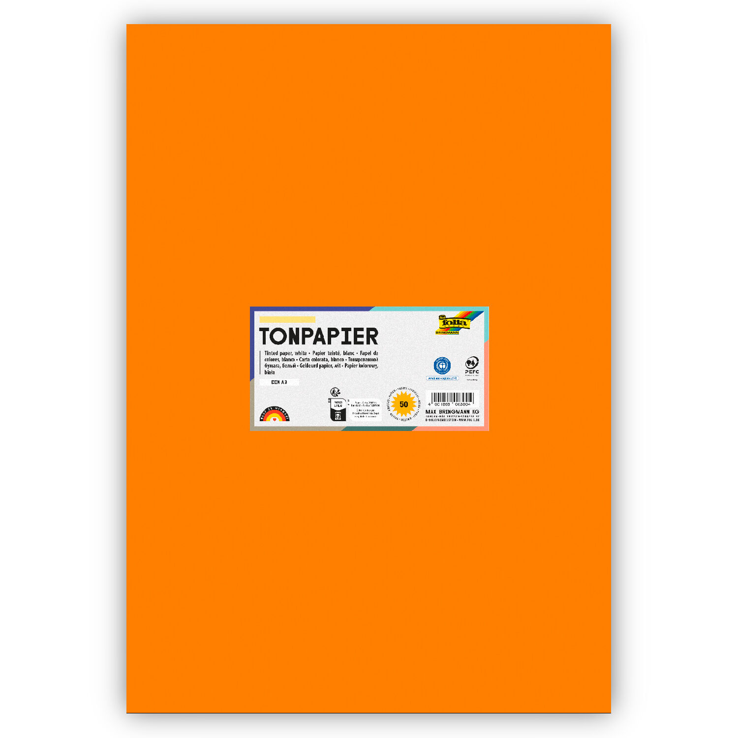 Tonpapier 130g/qm, DIN A3, 50er Pack, Ocker