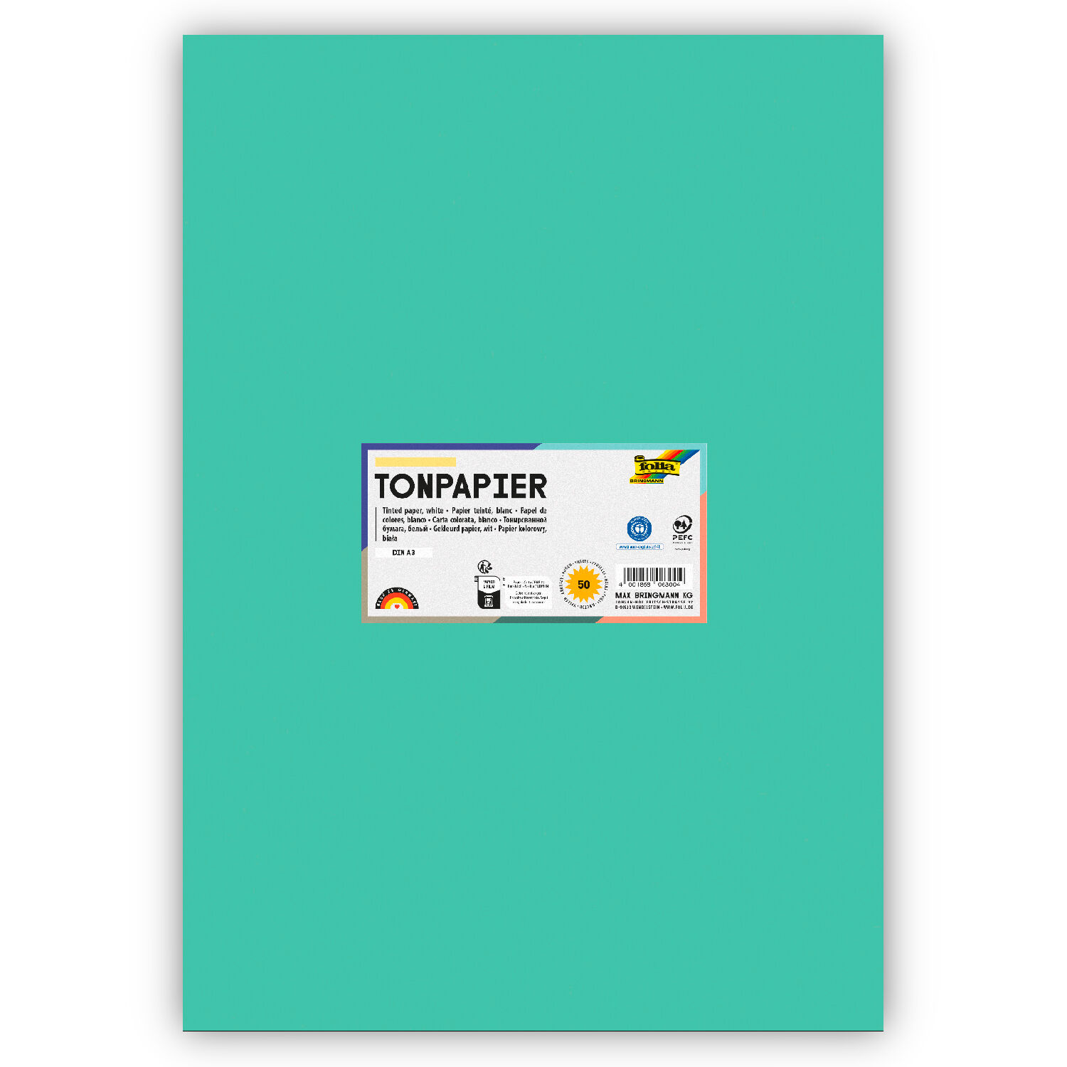 Tonpapier 130g/qm, DIN A3, 50er Pack, Mint
