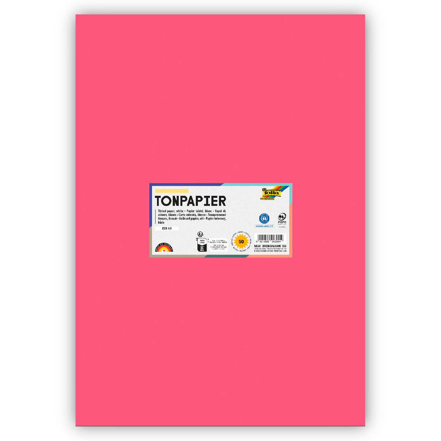 Tonpapier 130g/qm, DIN A3, 50er Pack, Altrosa
