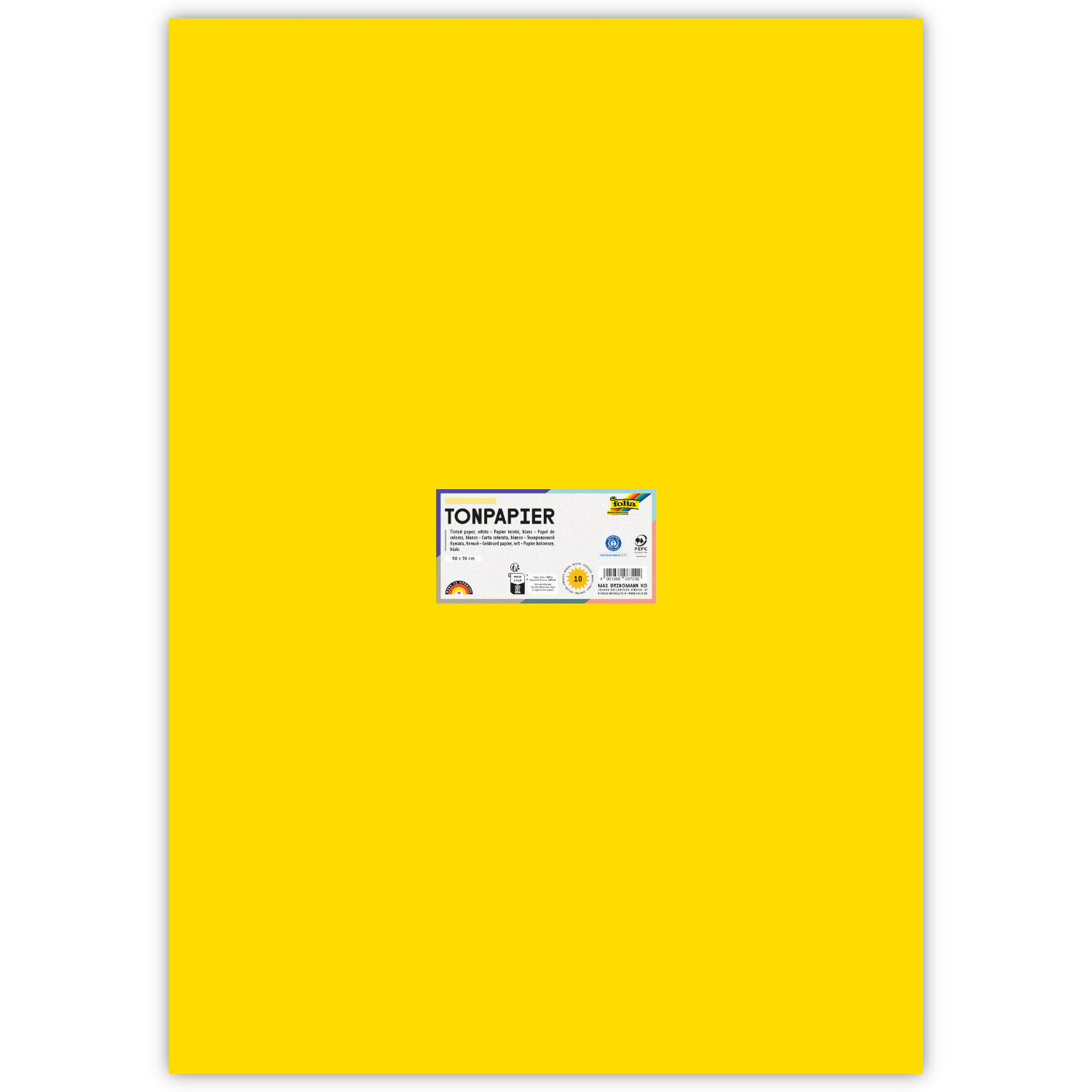 Tonpapier, 10 Bogen, 130 g/qm, 50x70 cm, Bananengelb