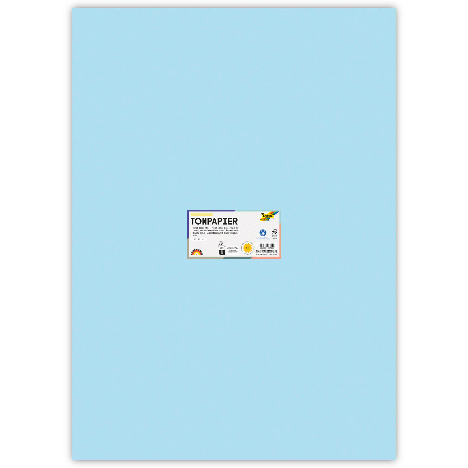 Tonpapier, Einzelbogen, 130 g/qm, 50x70 cm, Eisblau