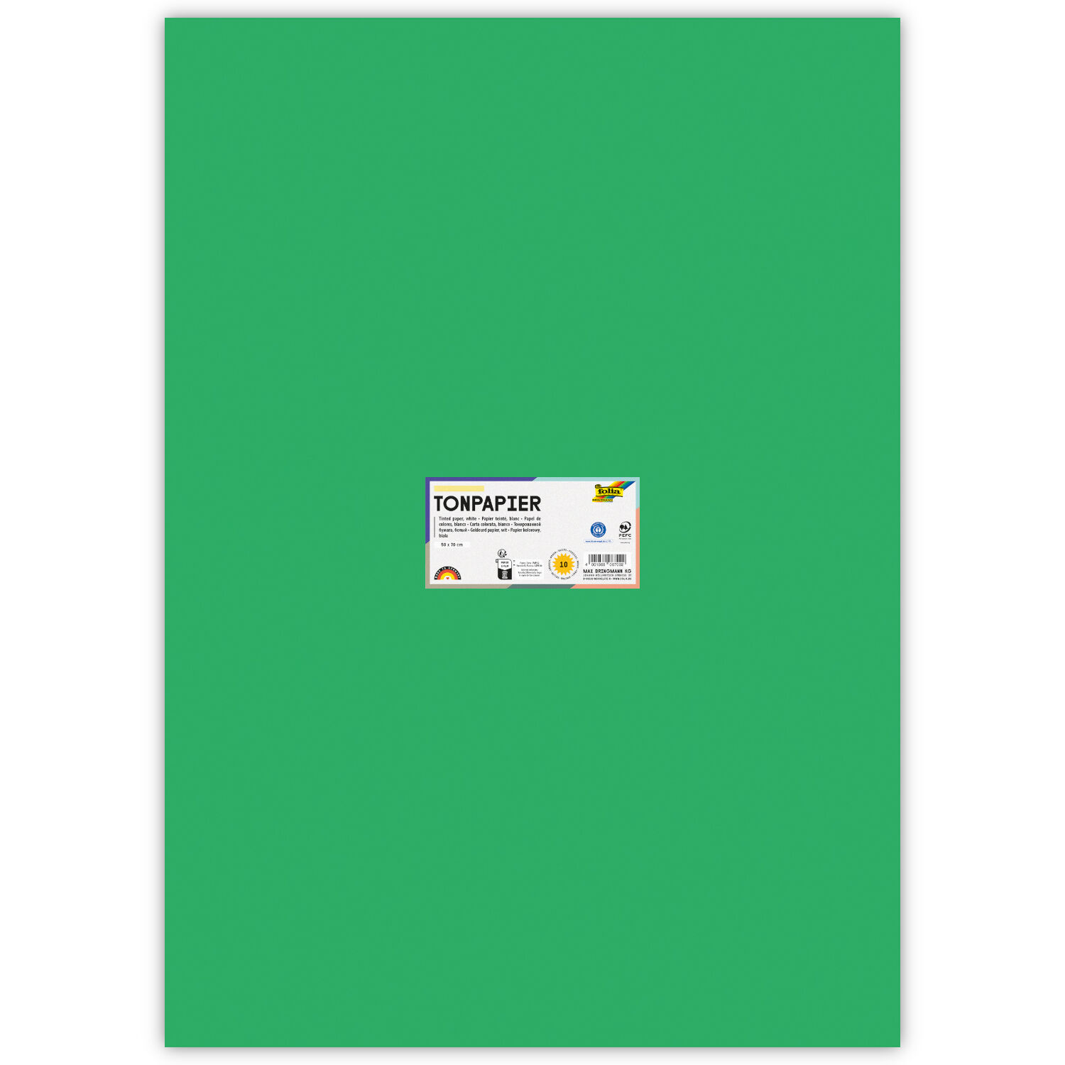 Tonpapier, Einzelbogen, 130 g/qm, 50x70 cm, Smaragdgr�n