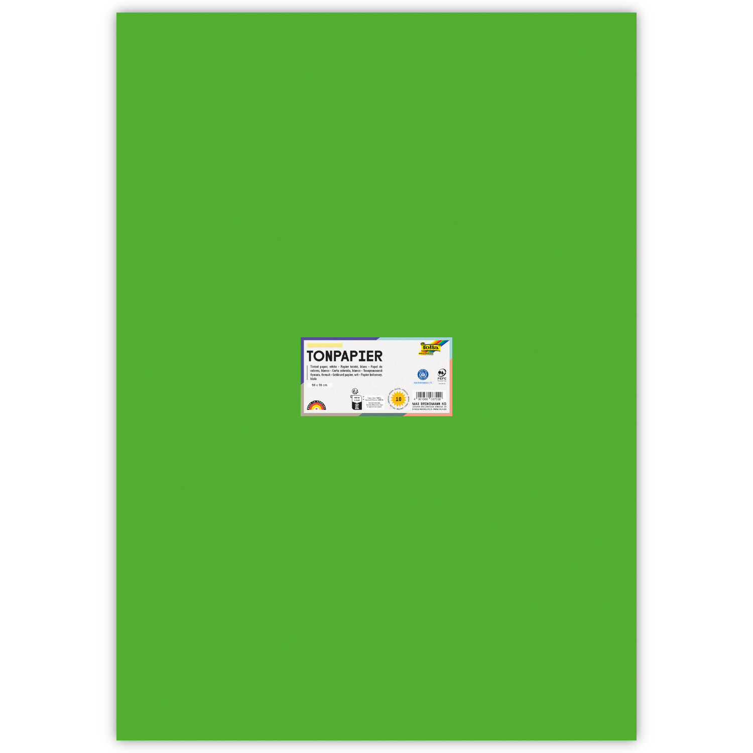 Tonpapier, 10 Bogen, 130 g/qm, 50x70 cm, Grasgr�n
