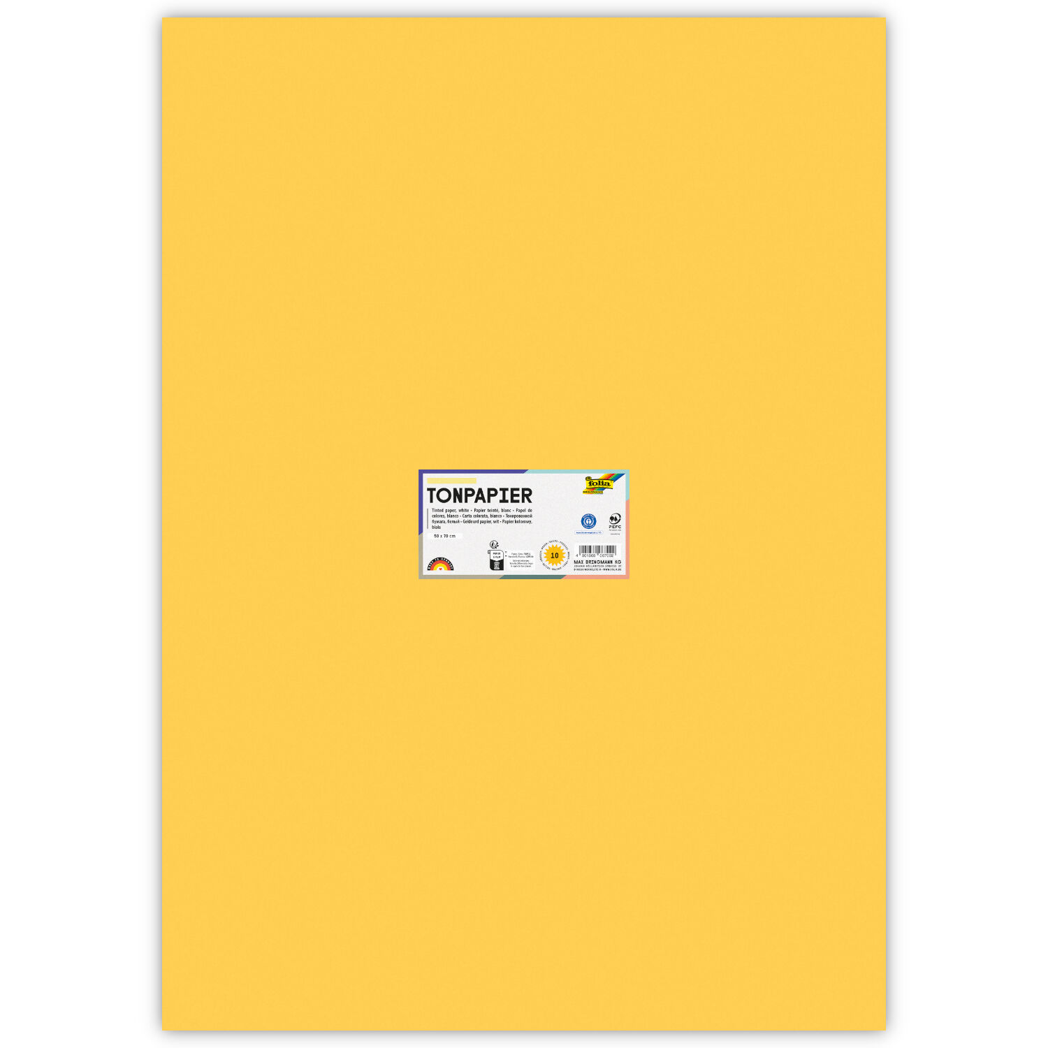 Tonpapier, Einzelbogen, 130 g/qm, 50x70 cm, Gold Matt