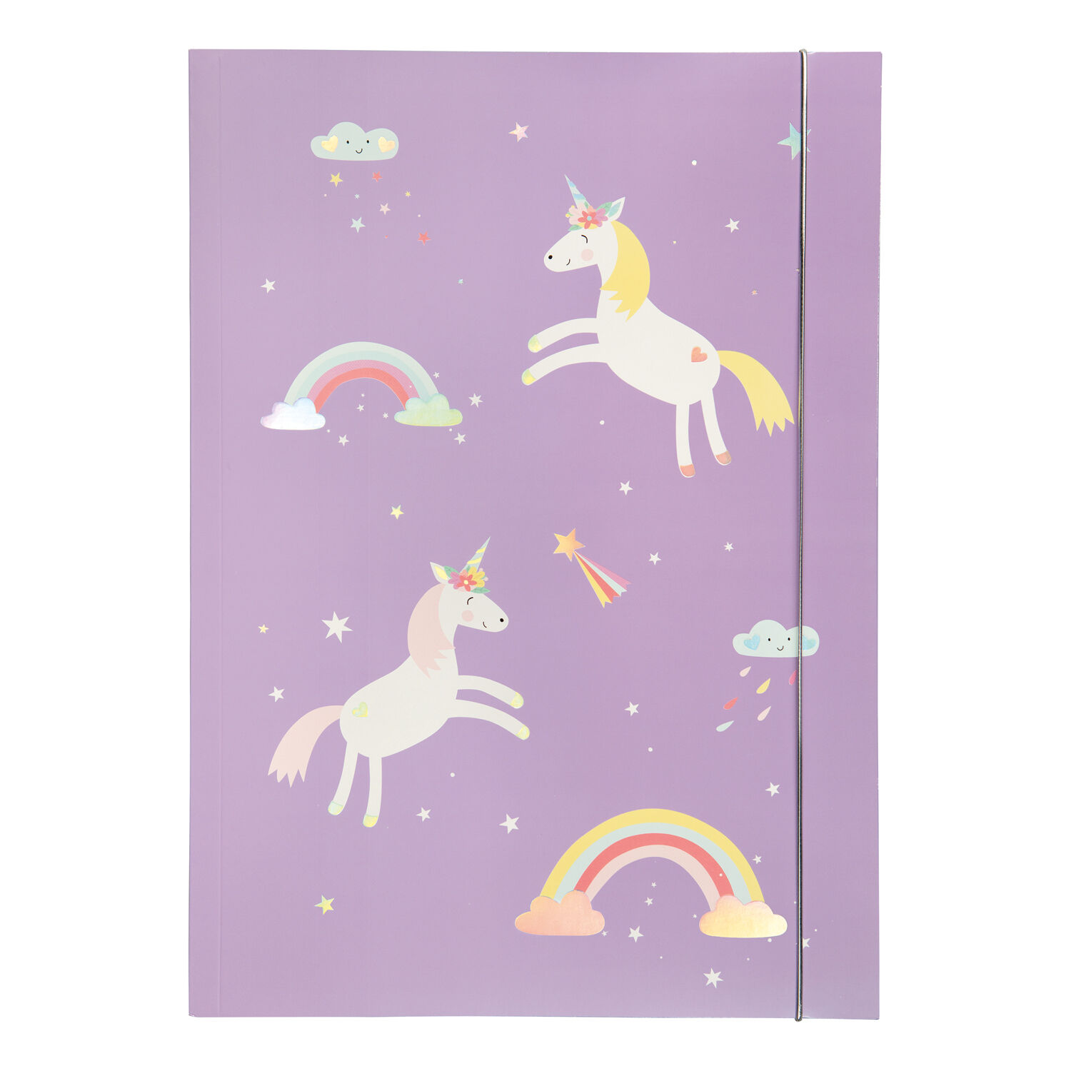 Sammelmappe mit Gummiband, A3, 1 Mappe, HOTFOIL MAGIC UNICORNS / Einhrner
