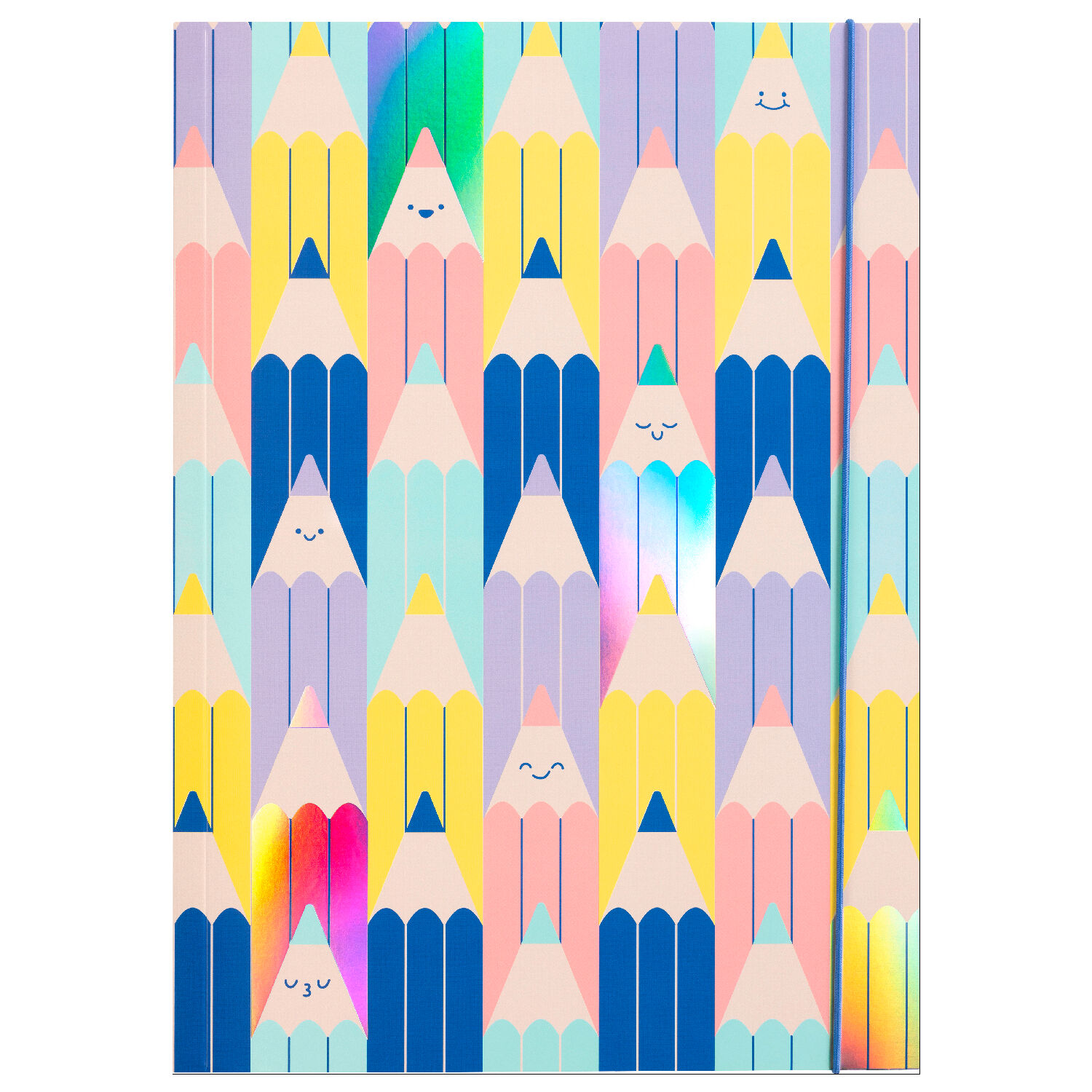 Sammelmappe mit Gummiband, A3, Hotfoil, Buntstifte