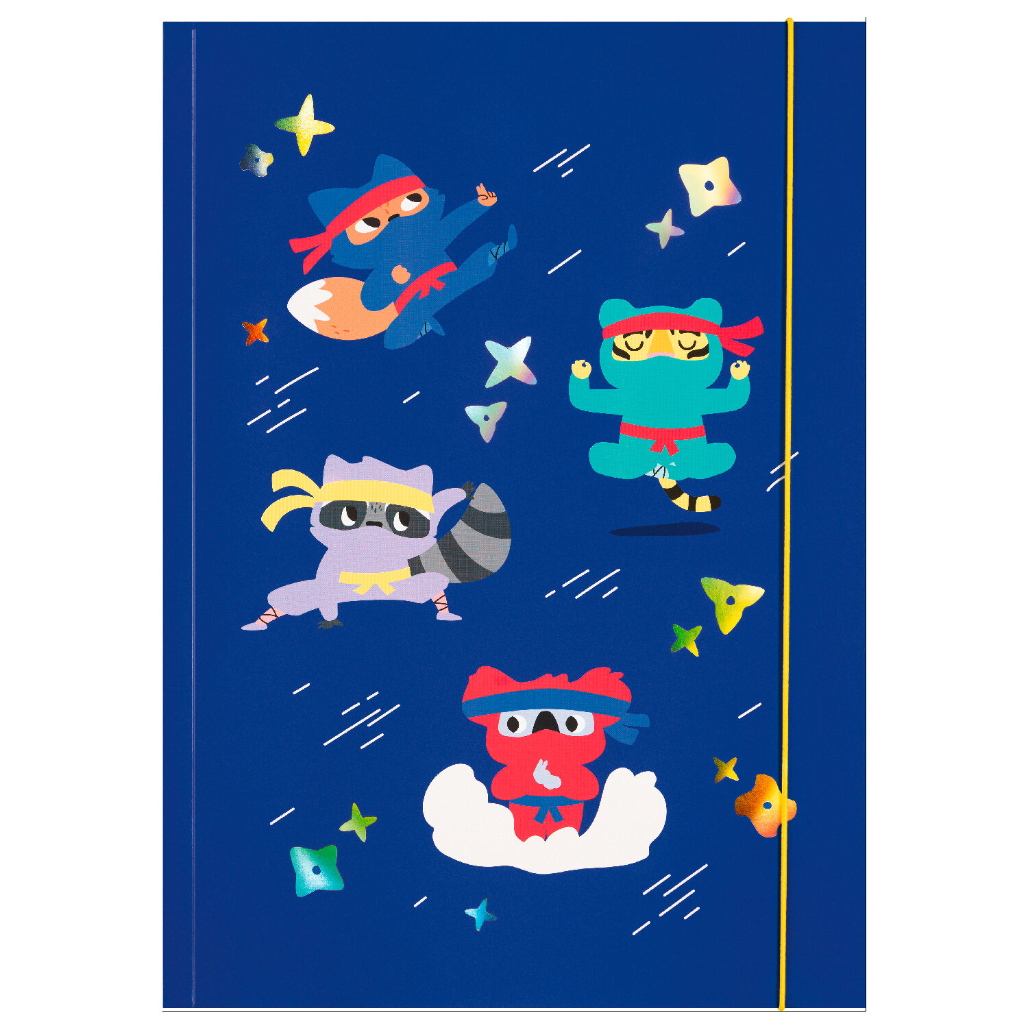 Sammelmappe mit Gummiband, A3, Hotfoil, Ninjas