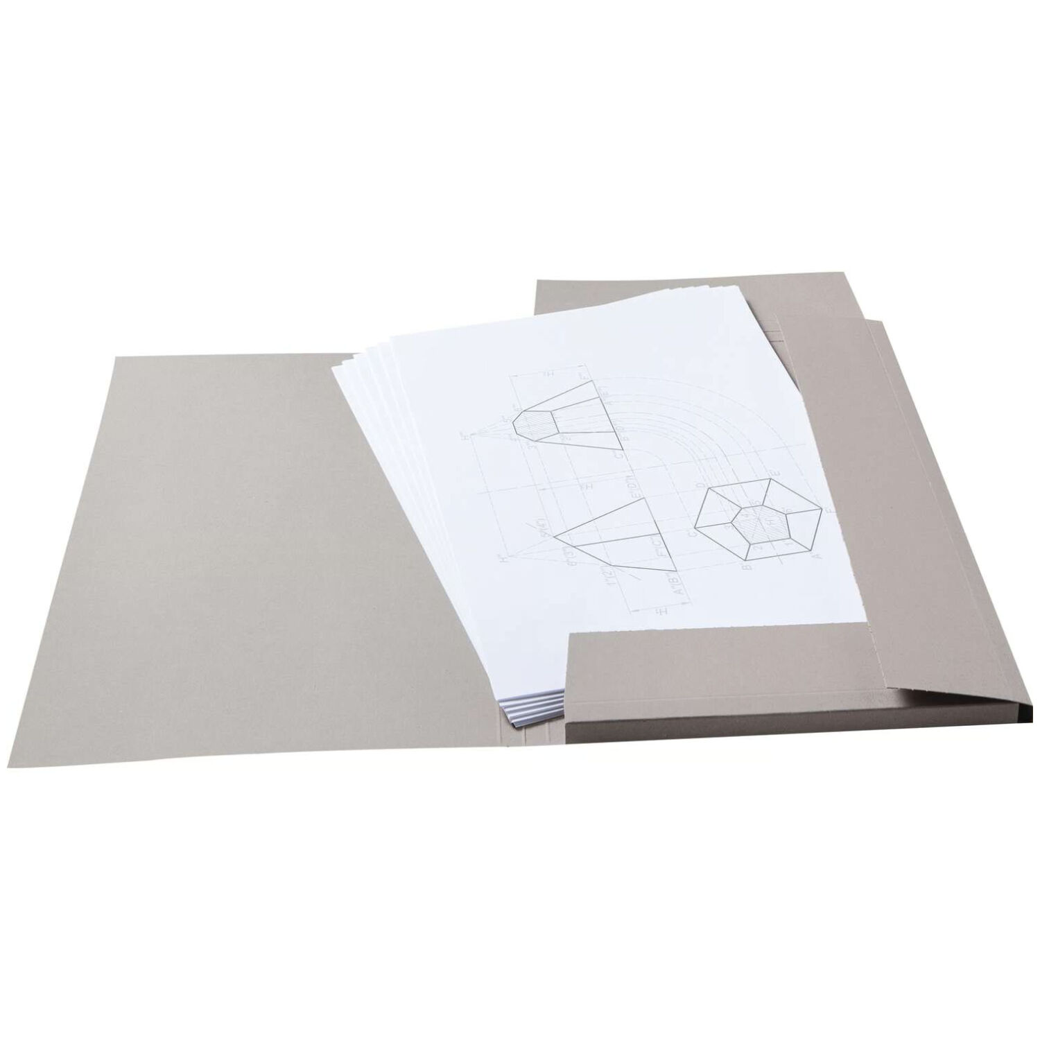 Sammelmappe aus Graukarton, Din A 4 mit Band, 1 St�ck Bild 2