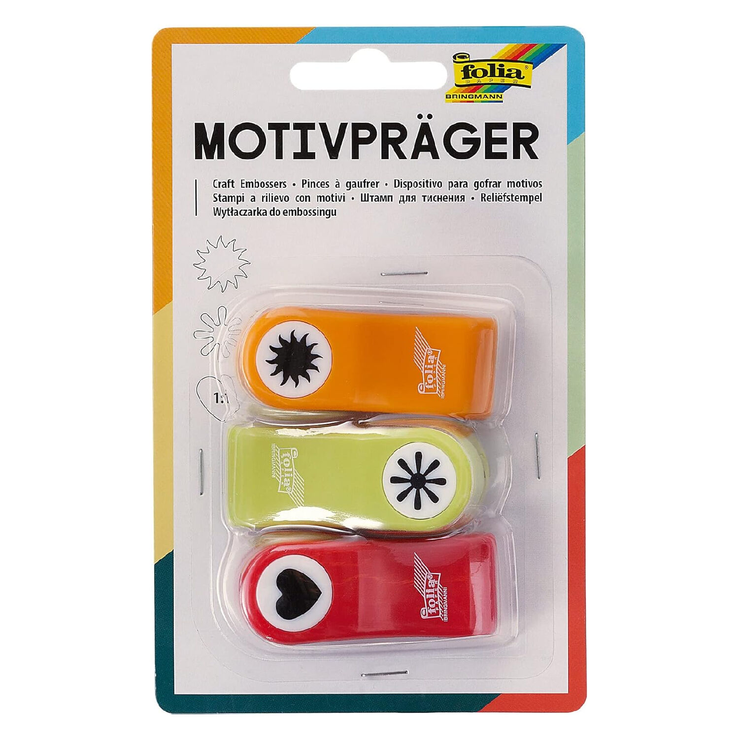 3er-Set Motivprger Herz, Blume, Sonne PREISHIT