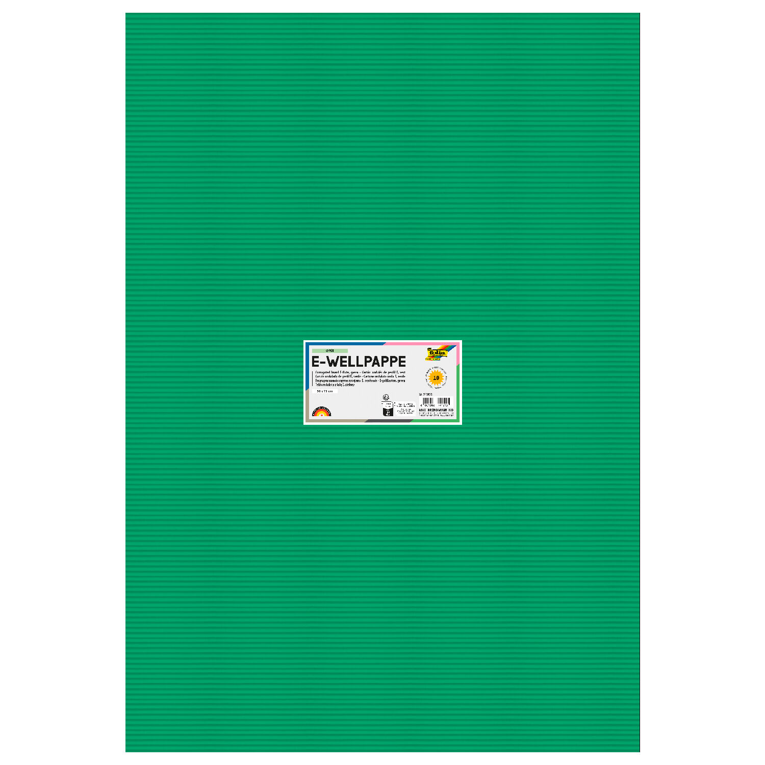 Wellpappe, 10 Bogen, 50x70 cm, Gr�n, PREISHIT