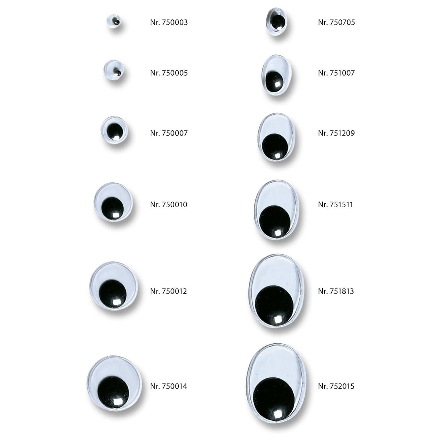 Wackelaugen oval 7x5mm, 100 Stck Bild 2