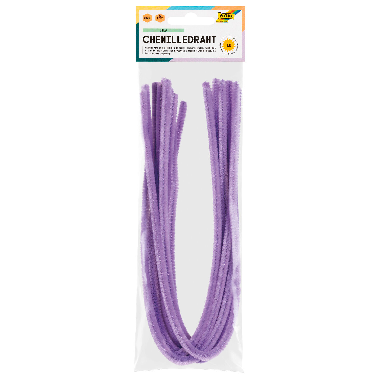 Chenilledraht / Pfeifenputzer / Biegeplsch 10 Stk. Strke 8 mm, lila