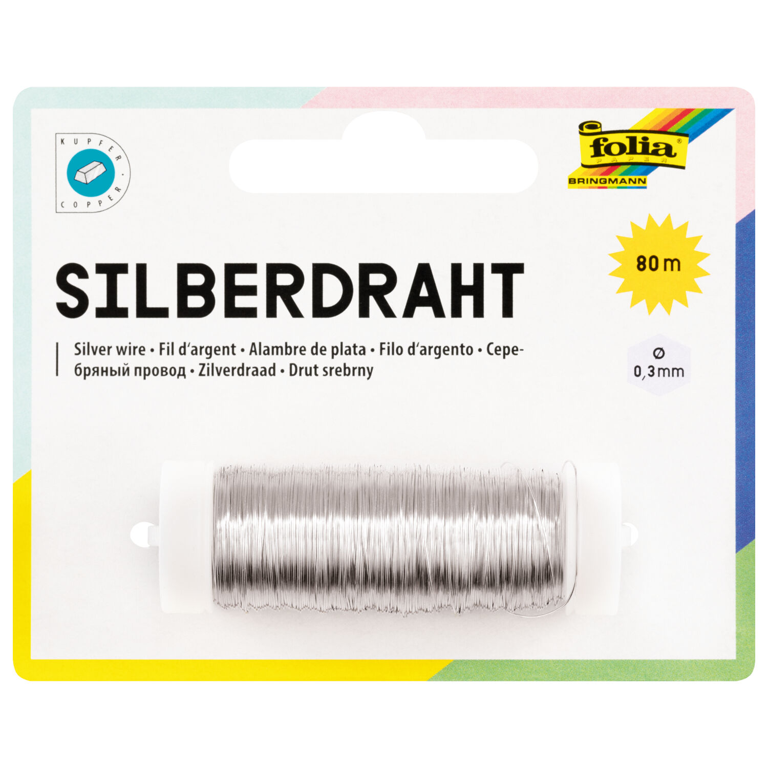 Silberdraht, 0,3 mm x 80 m