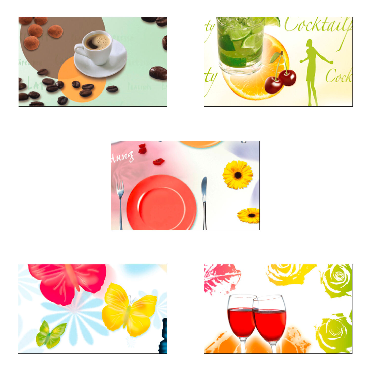 Transparentpapier-Set 'PARTY', 5 Motive, 23x33 cm Bild 2