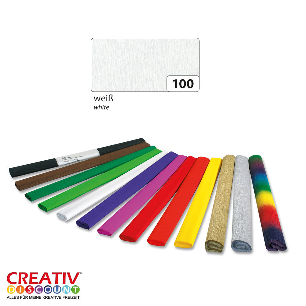 Krepp-Papier, 1 Rolle, 50x250 cm, Wei