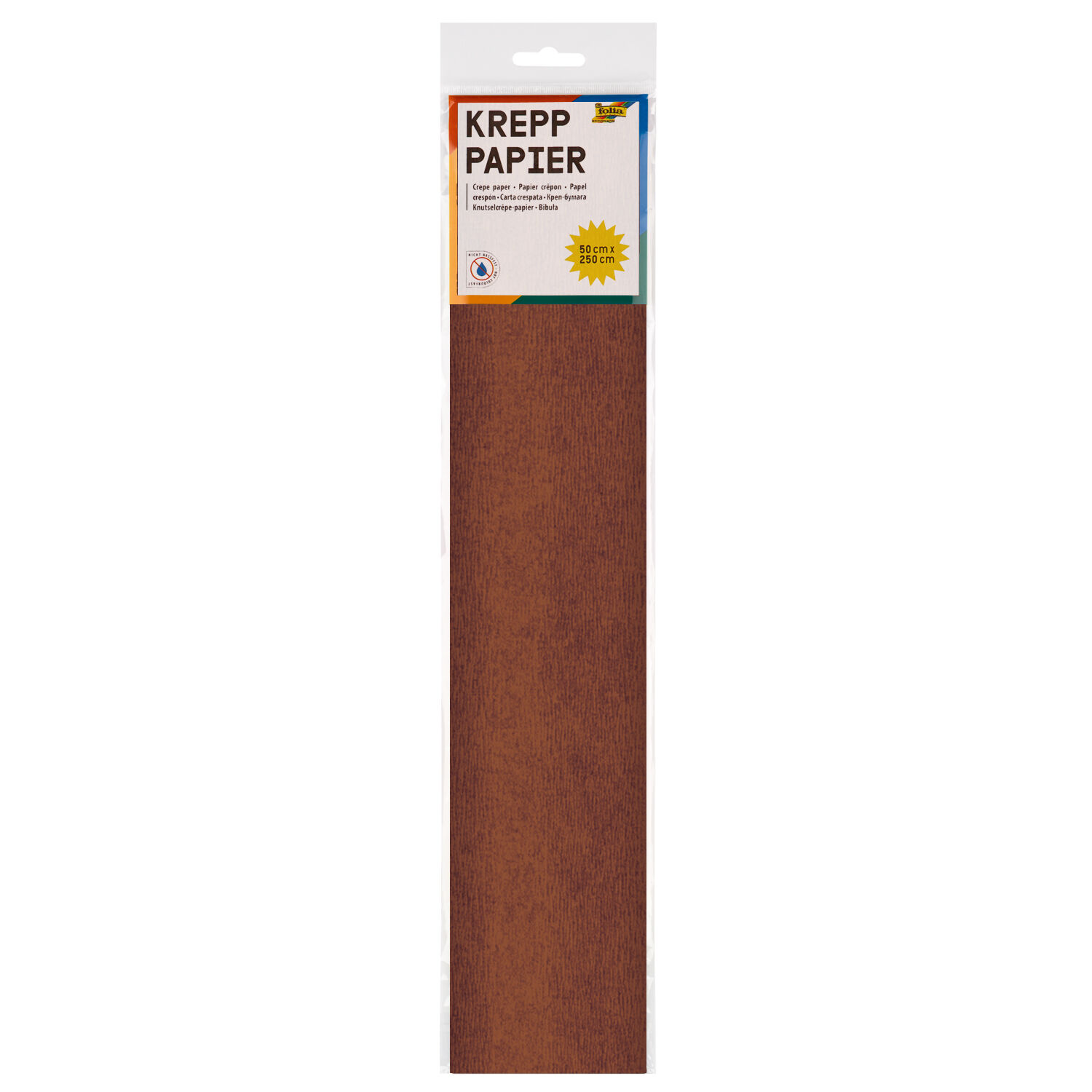 Krepp-Papier, 1 Rolle, 50x250 cm, Kastanienbraun